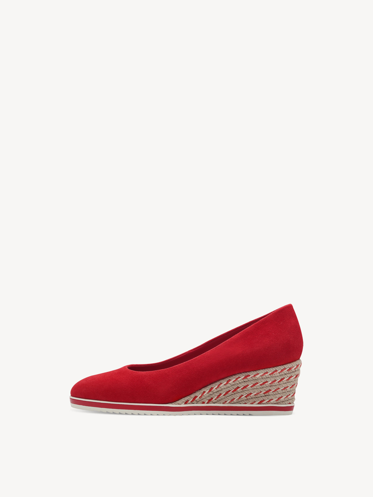 Leather Wedge pumps - red