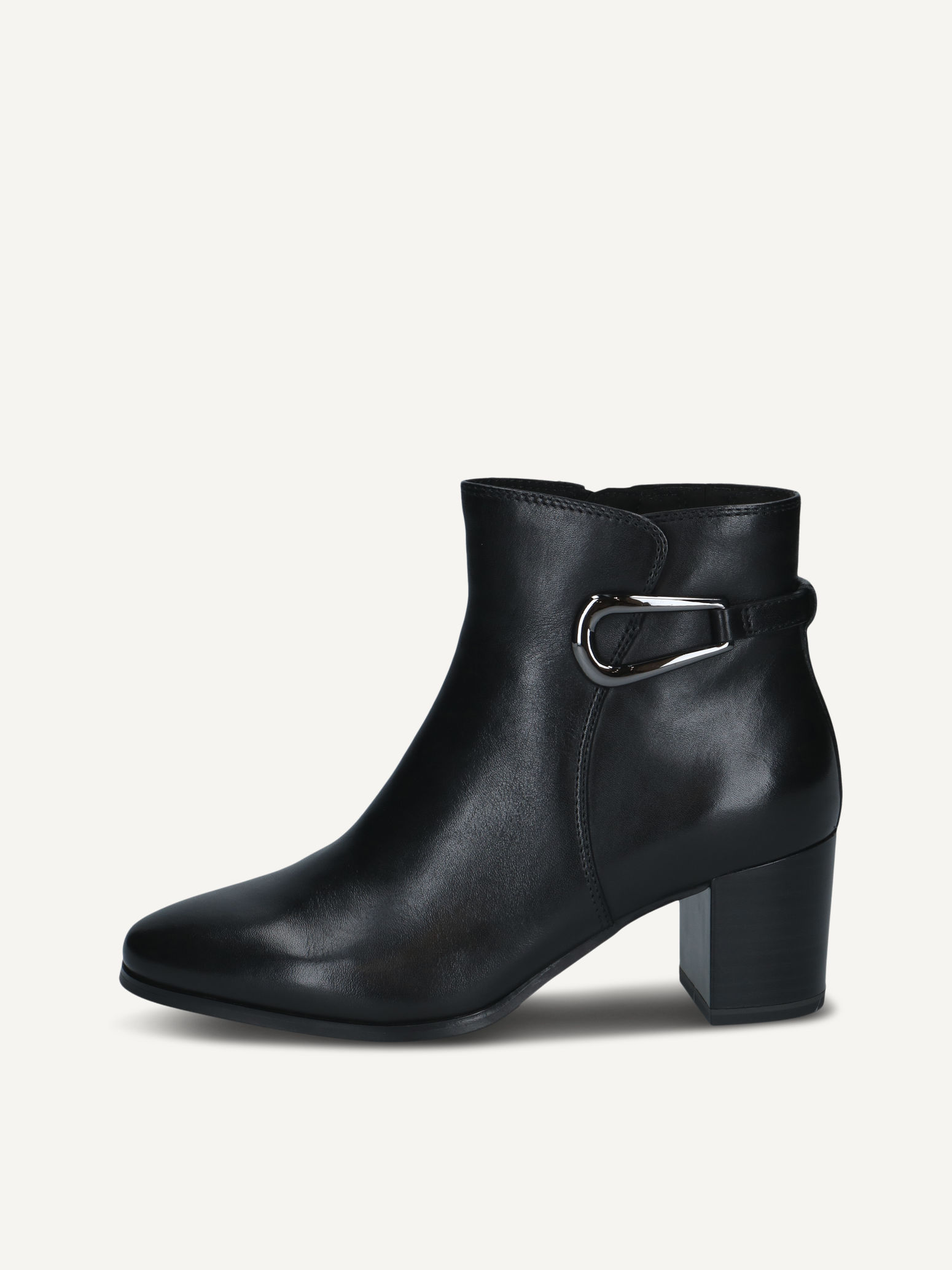 caprice bootie black made of leather with block heel size 36