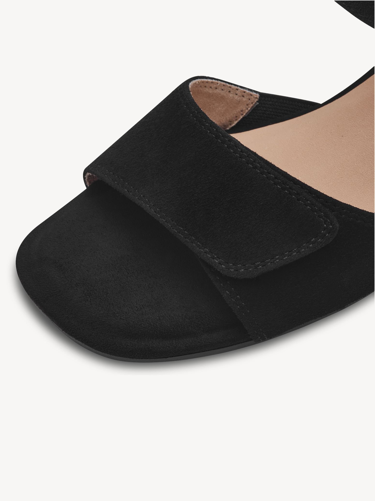 Sandale à talon en cuir - noir