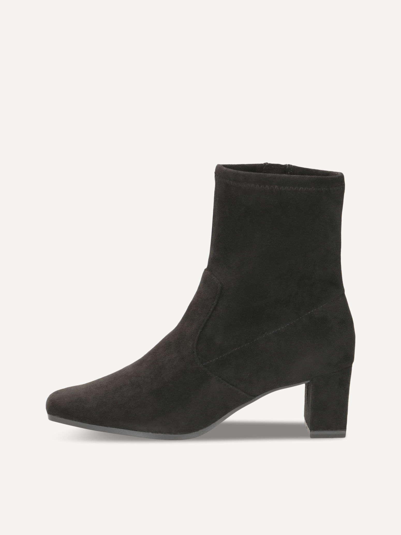 caprice bootie black made of textiles with block heel size 37