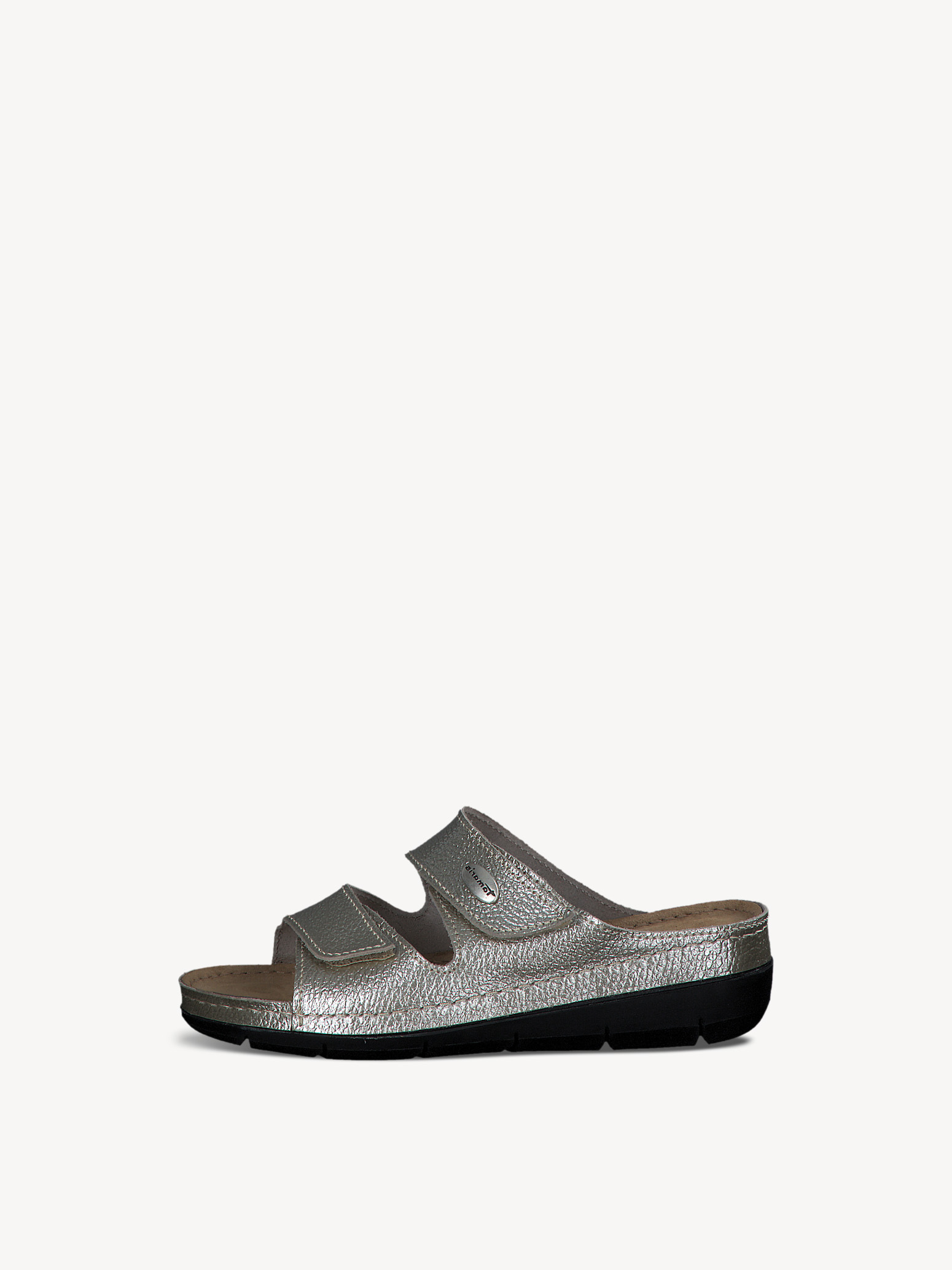 Leather Mule - silver