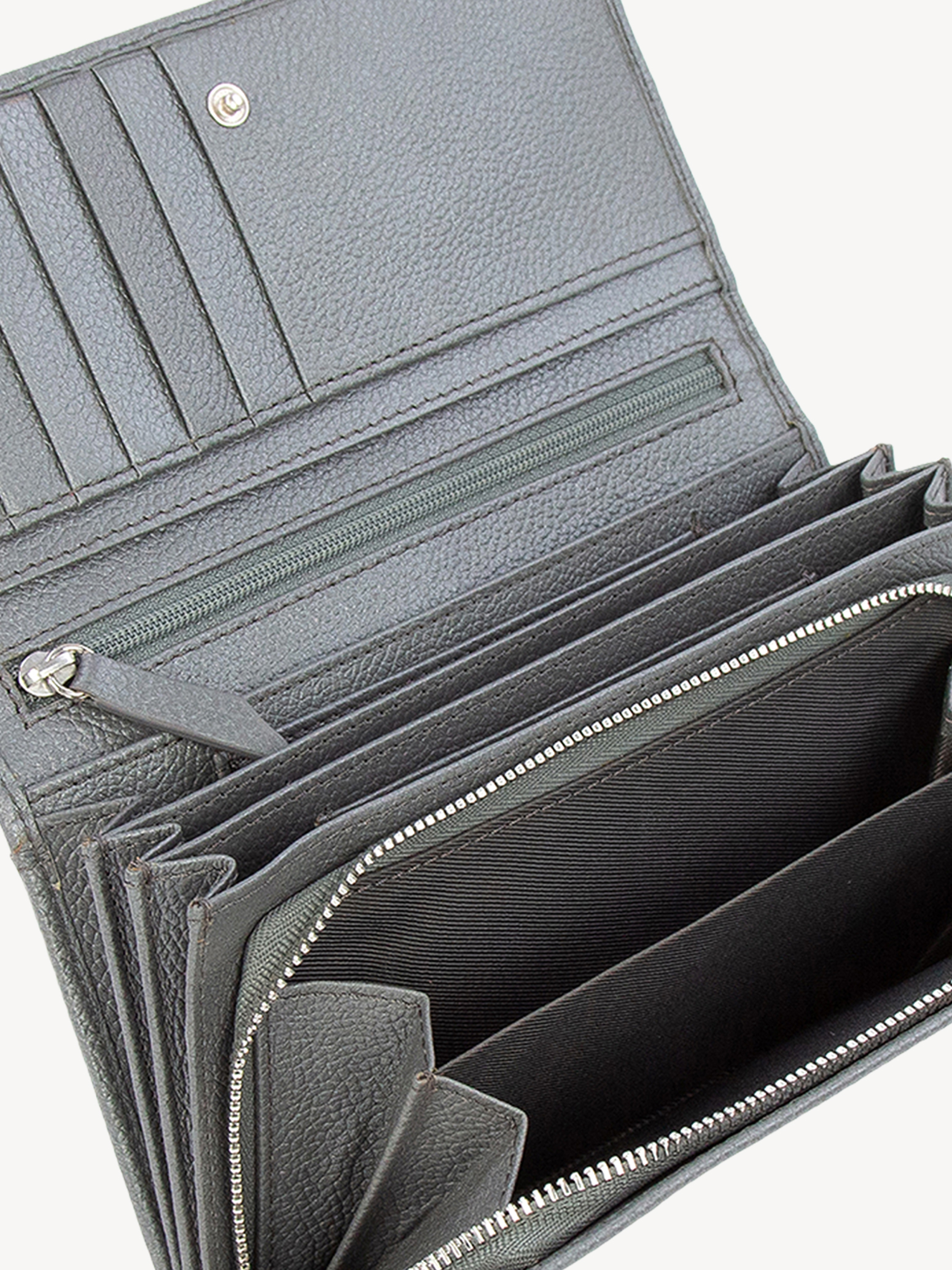 Leather Wallet - silver, darksilver, hi-res