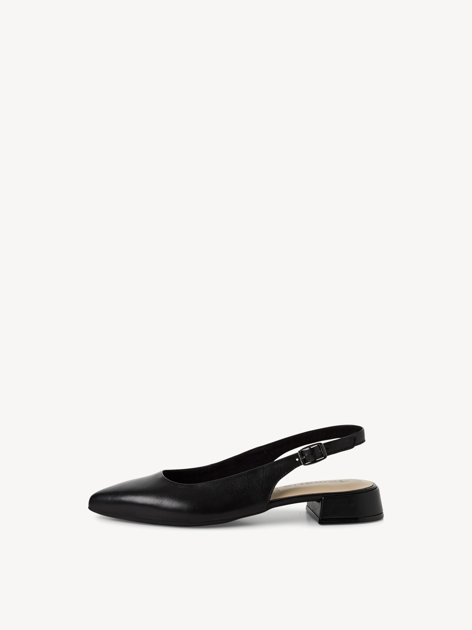 Leather sling pumps - black