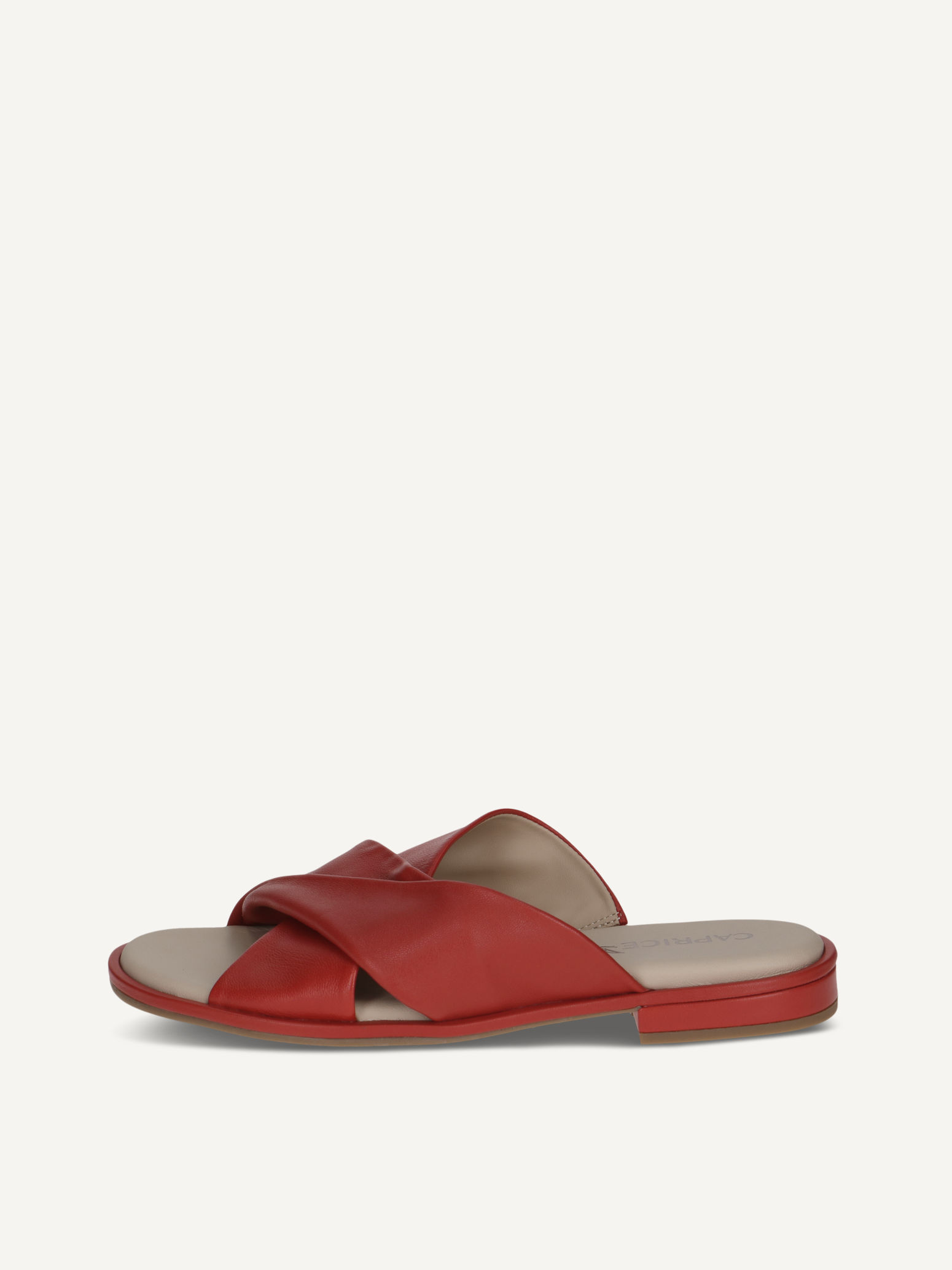 CAPRICE Mule rouge en Cuir avec Talon bloc P40 62$