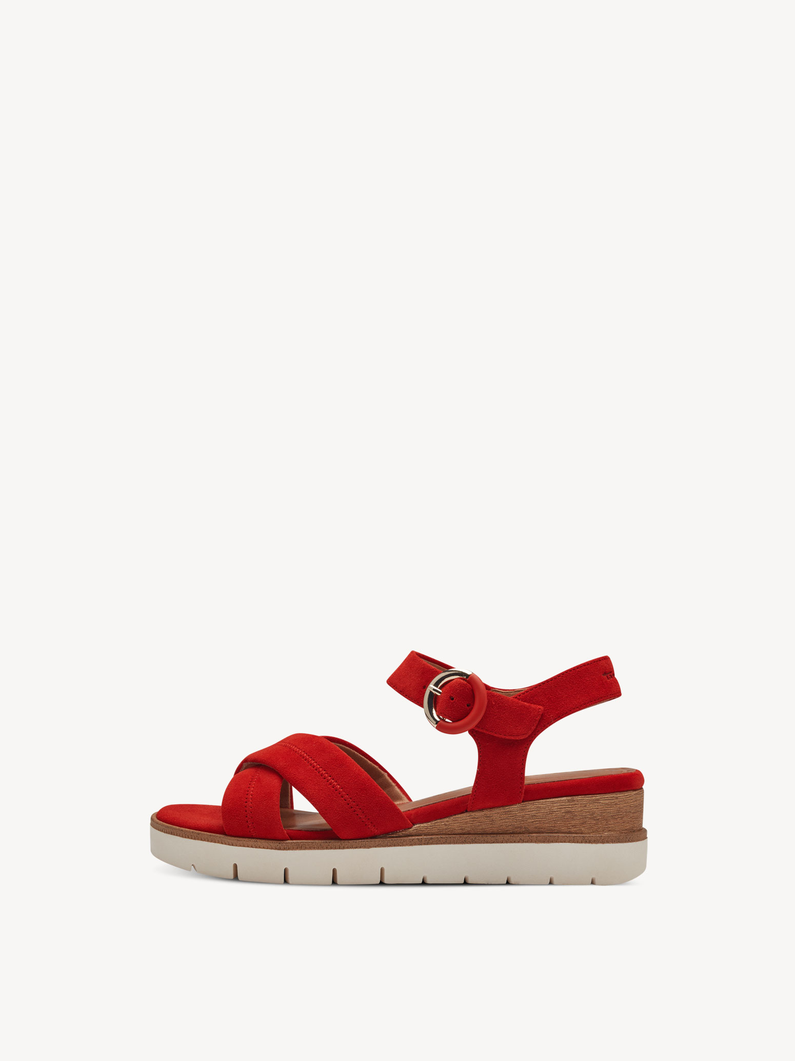 Kožené sandálky - červená