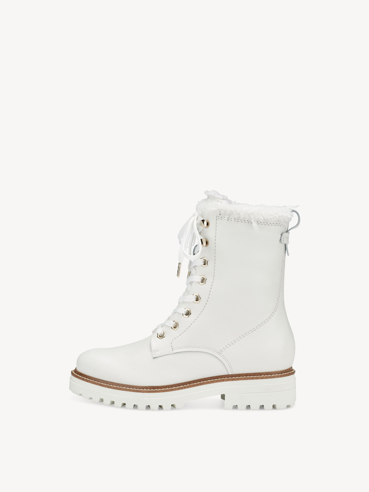 Leather Bootie - white warm lining