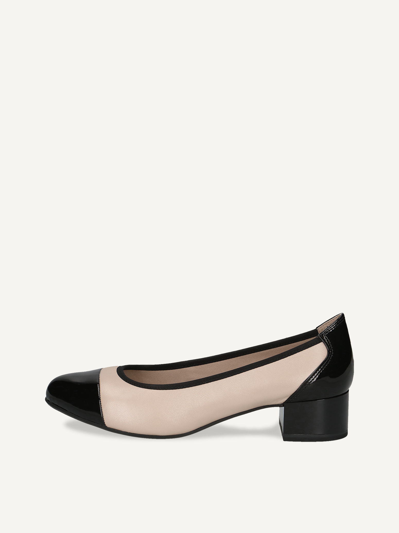 CAPRICE Escarpin beige en Mlange de matriaux de cuir et synthtique avec Talon bloc P385 59€