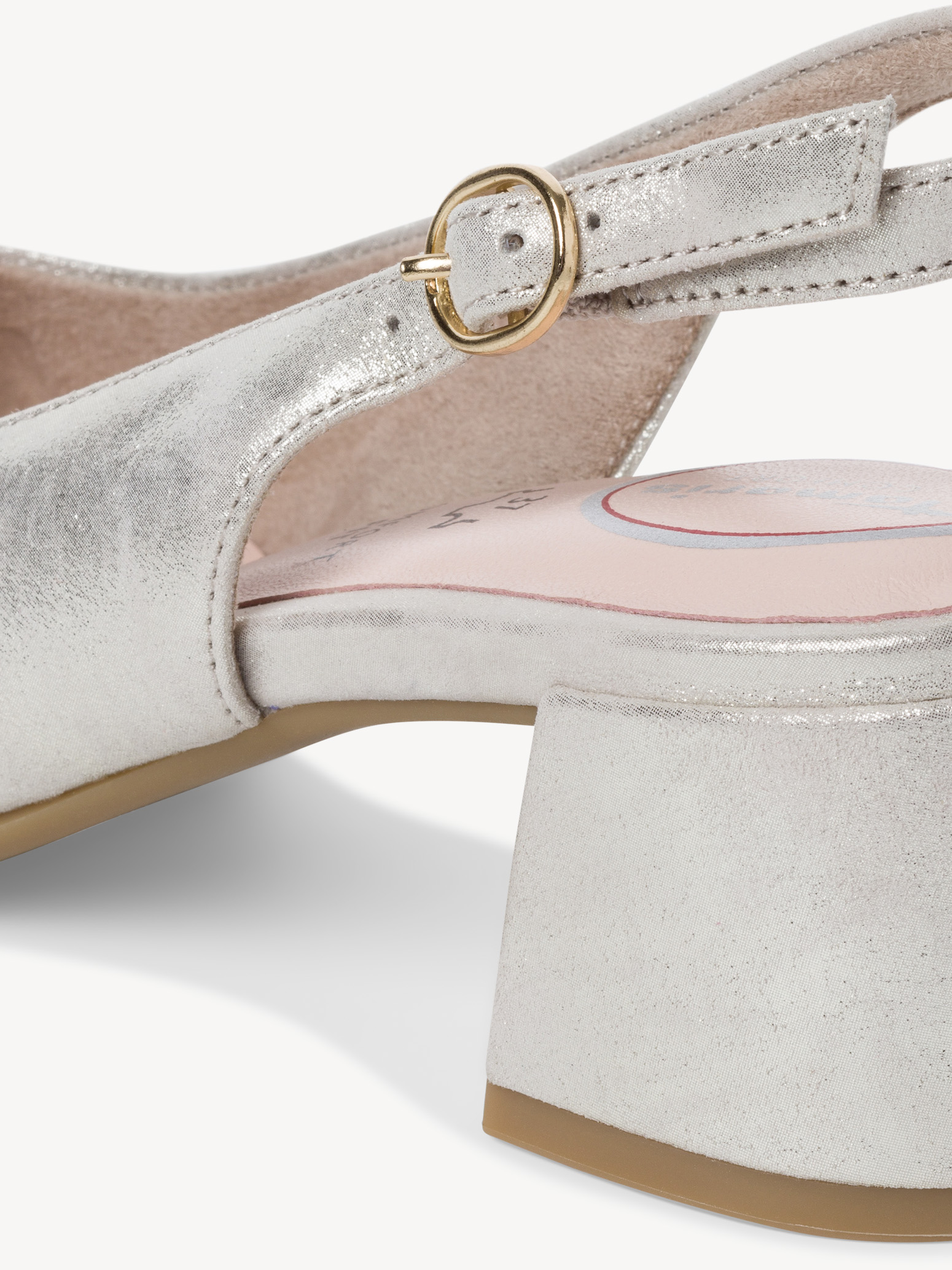 Leather sling pumps - metallic, CLOUDY GOLD, hi-res