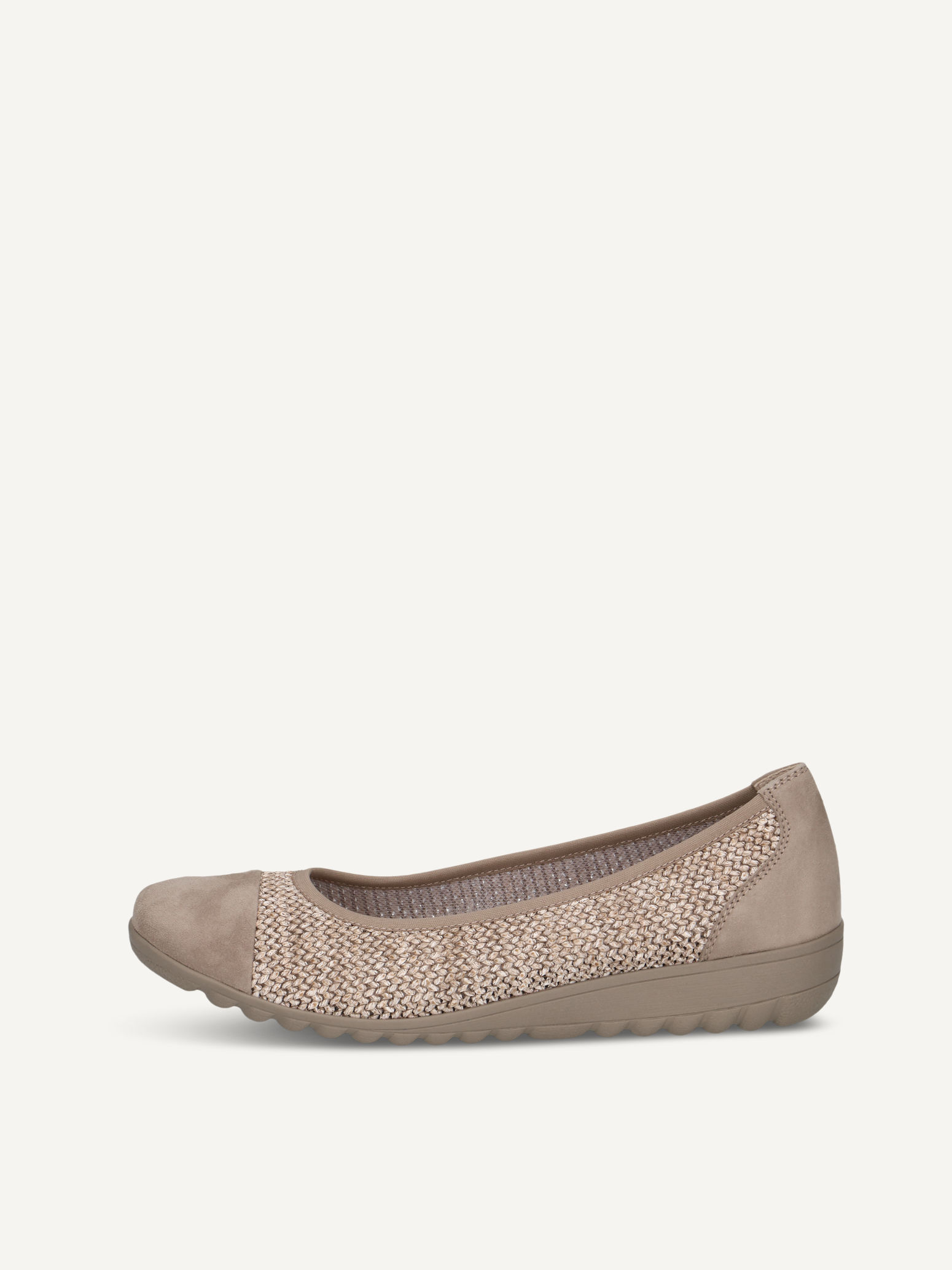 CAPRICE Ballerine marron en Mlange de matriaux de cuir et textile P36 49$