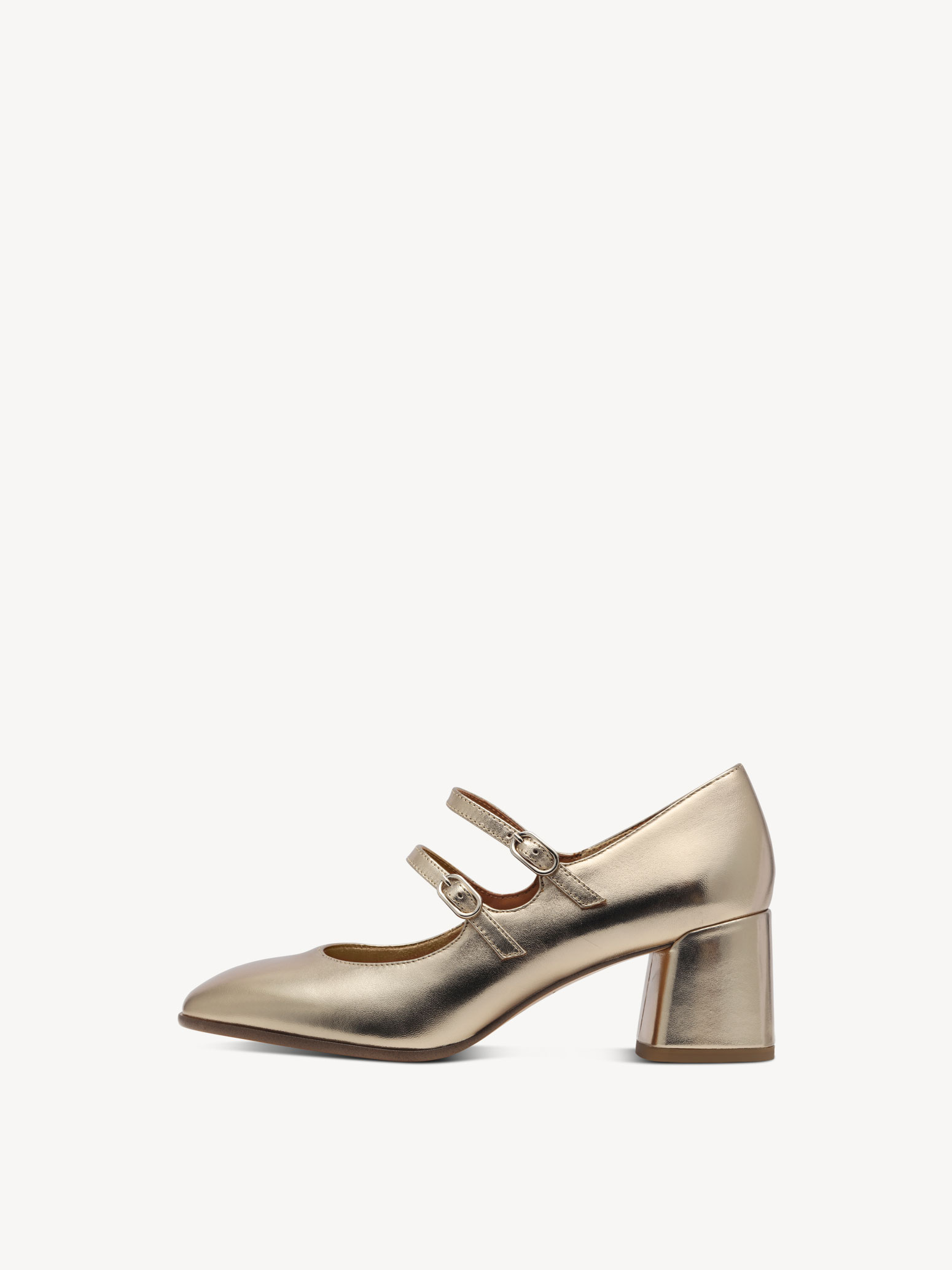 Escarpins Tamaris Femme - Talon Compensé 4,5 Cm, Bout Rond, Fermoir - Couleurs Or Et Beige