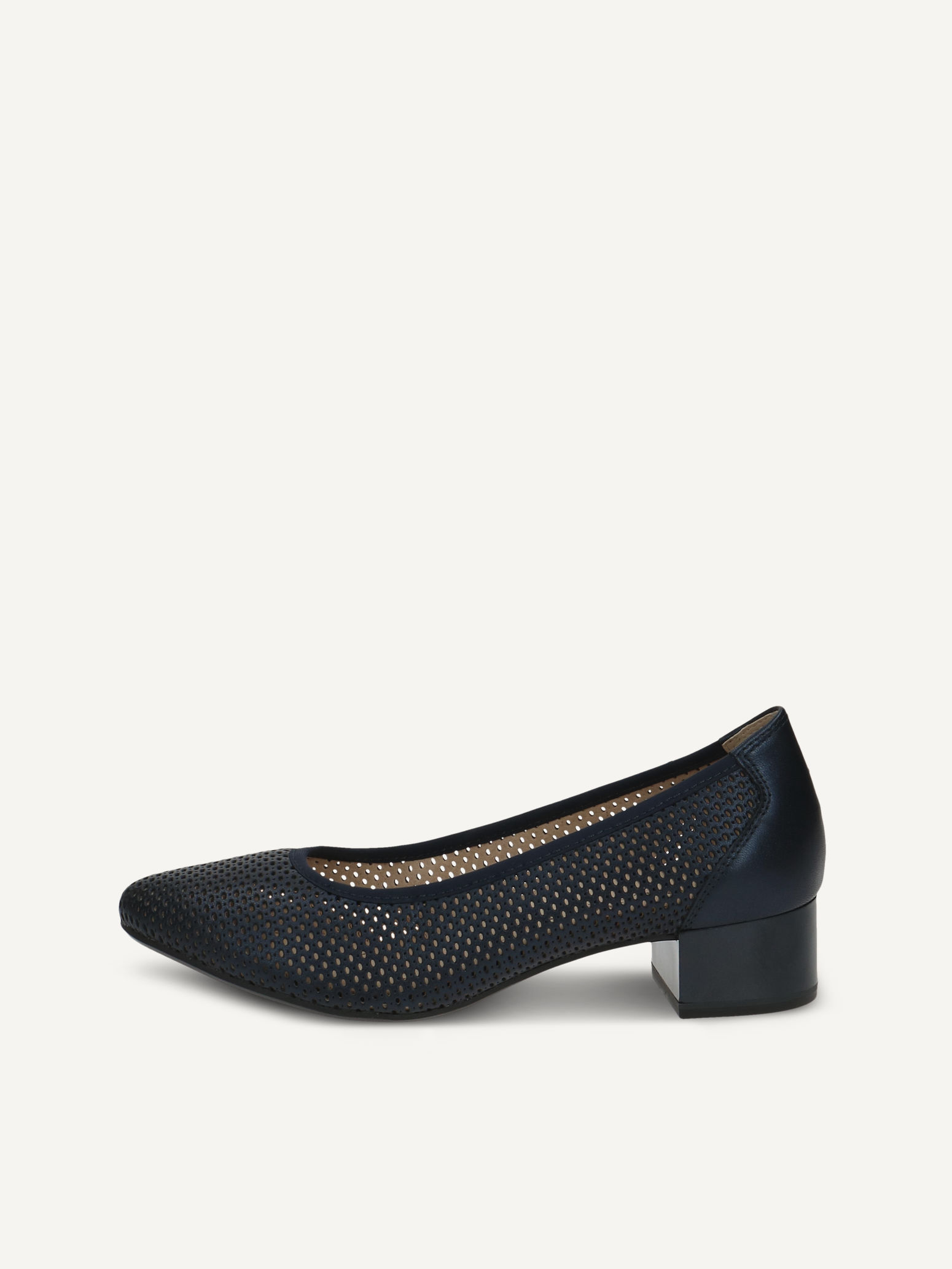caprice pumps blue made of leather with block heel size 39