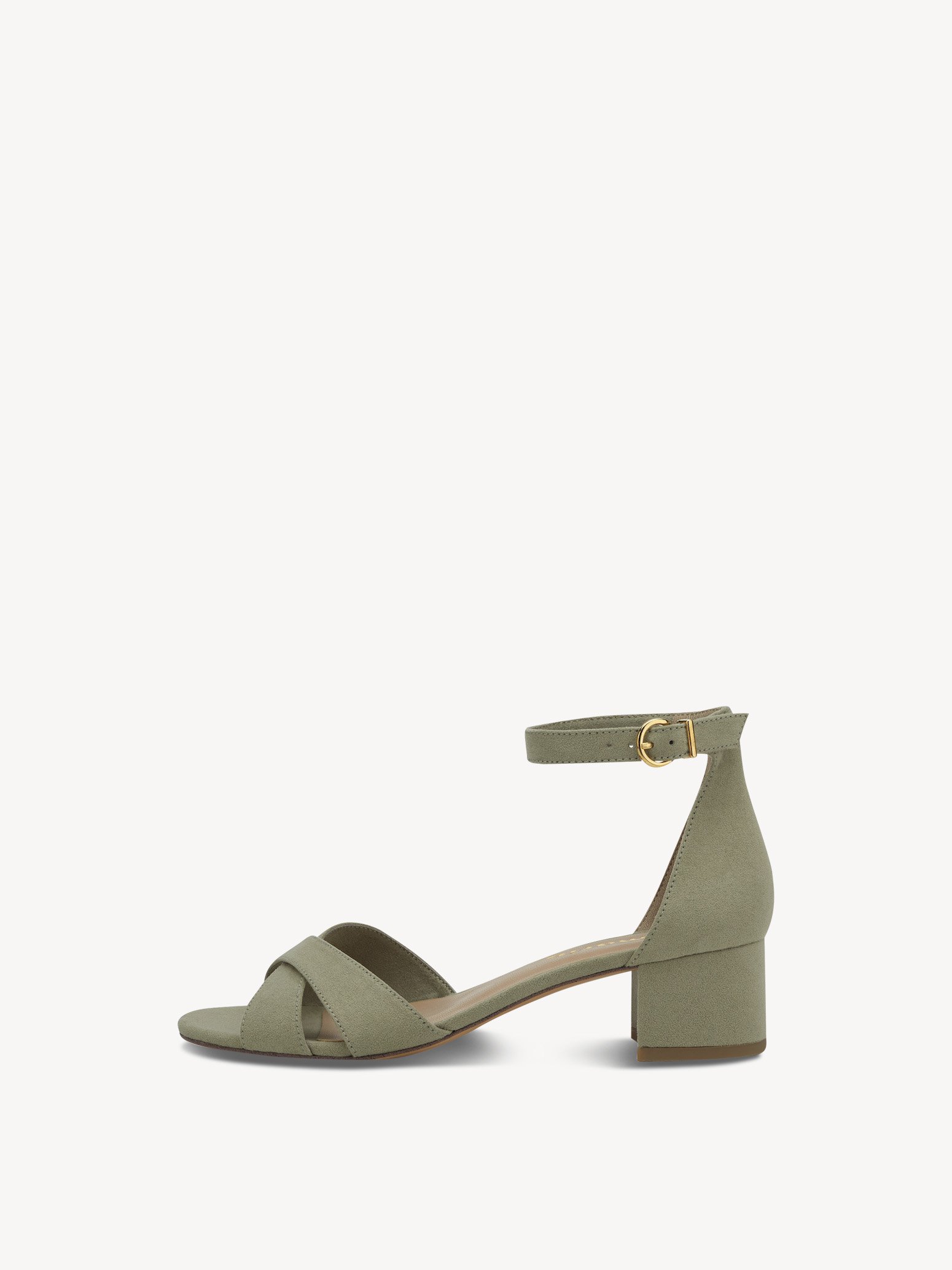 Green buckle slip on chunk heel shoe sandal | Womens shoe sandals online  2230WS