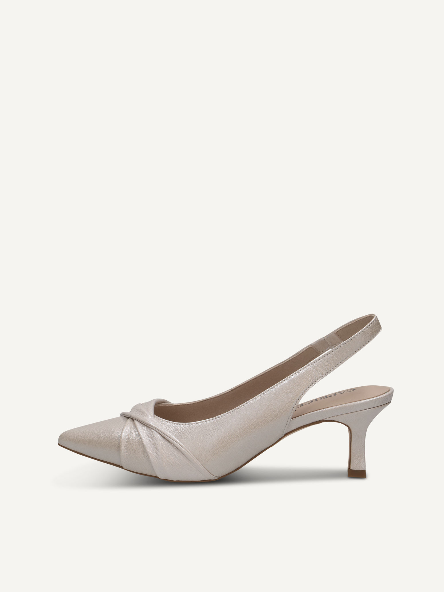 caprice sling pumps white made of leather with queenie size 39