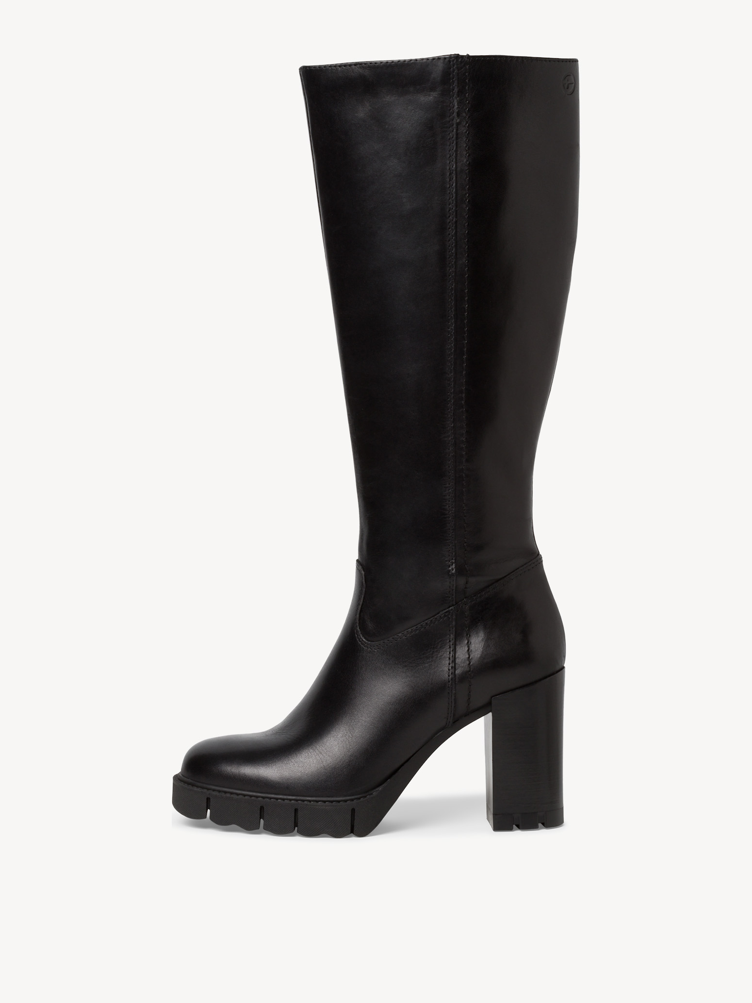 Tamaris Dames Long Boot Heel 1-25523-45 Kniehoge laarzen, Black Struct, 39 EU, Black Struct, 39 EU