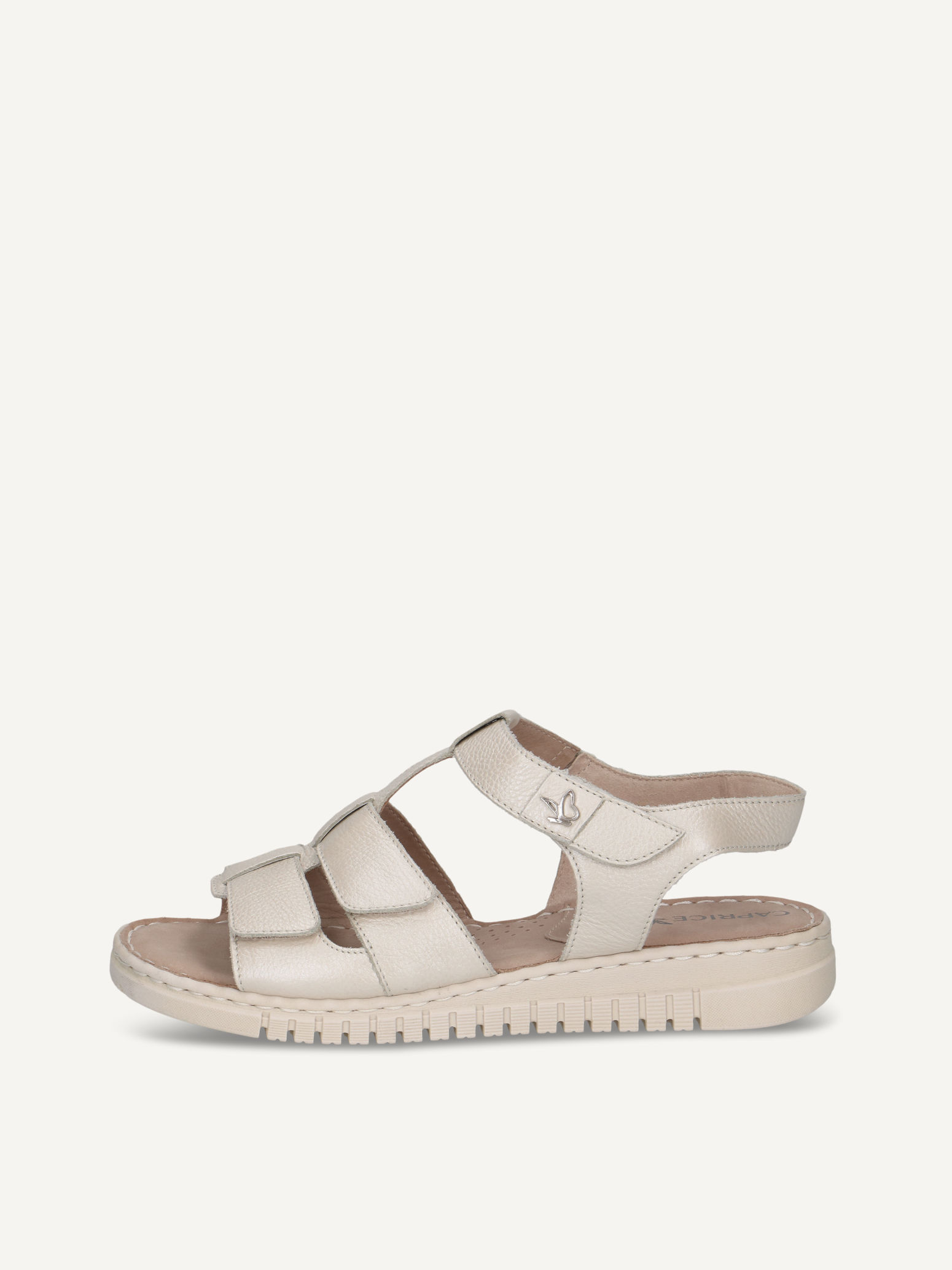 caprice heeled sandal white made of leather without heel size 36