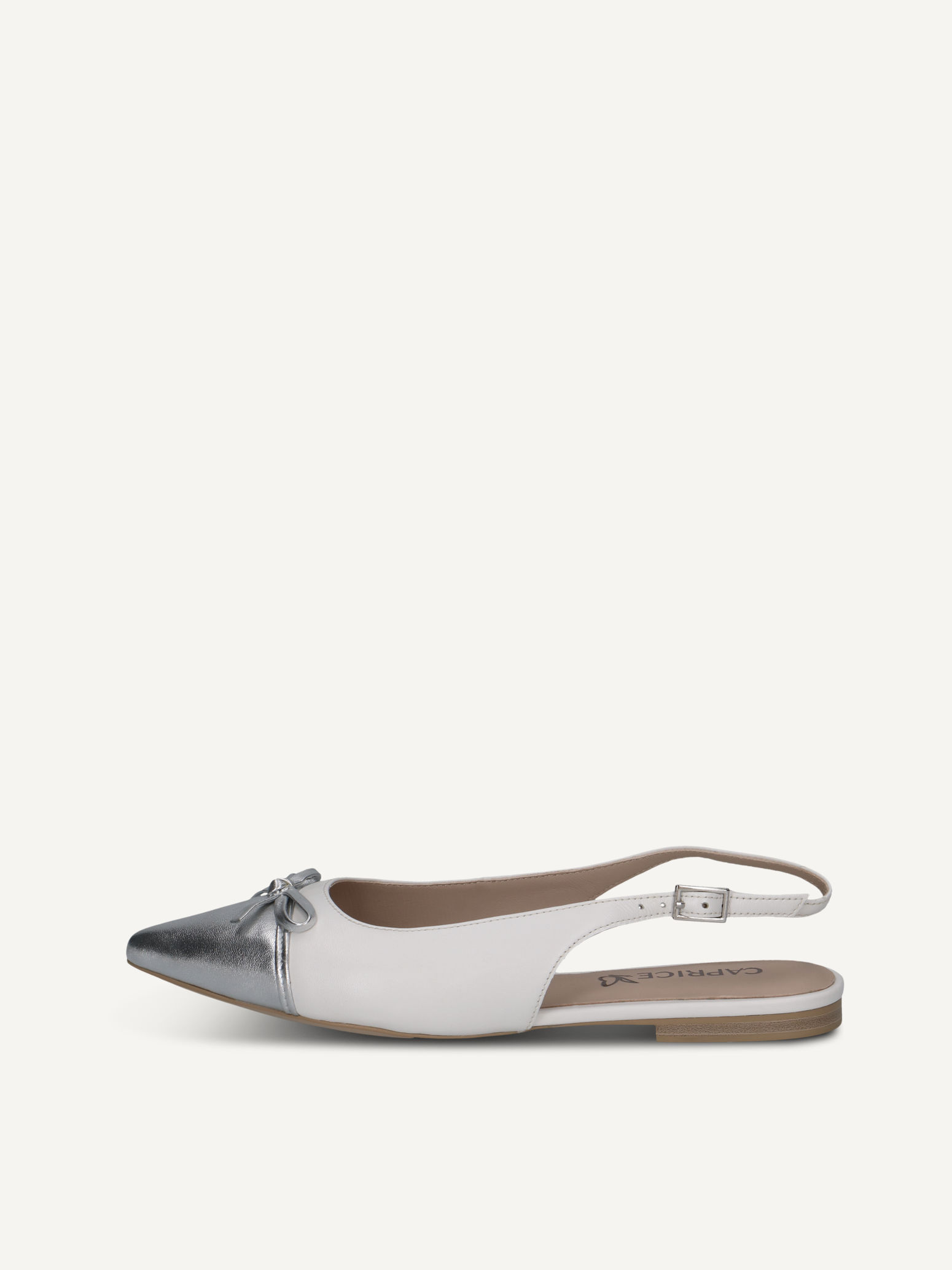 CAPRICE Ballerine blanc en Mlange de matriaux de cuir et synthtique avec Talon bloc P375 56 €