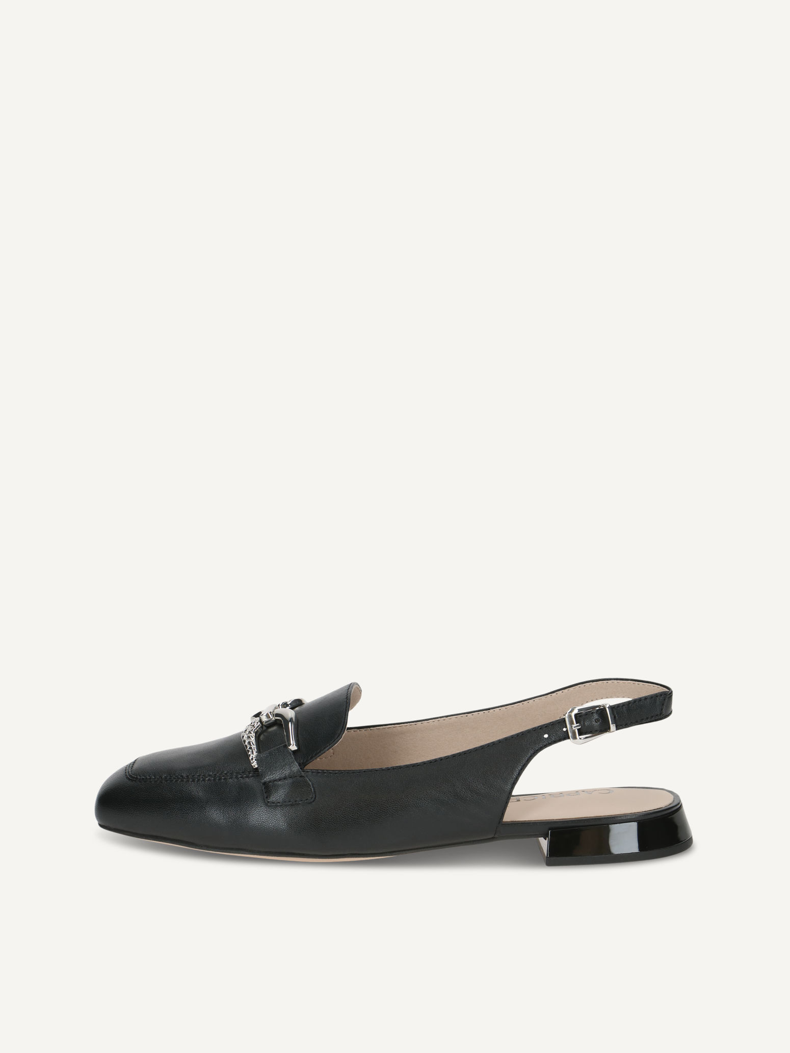 CAPRICE escarpin noir en Cuir avec Talon trapzode P41 67€