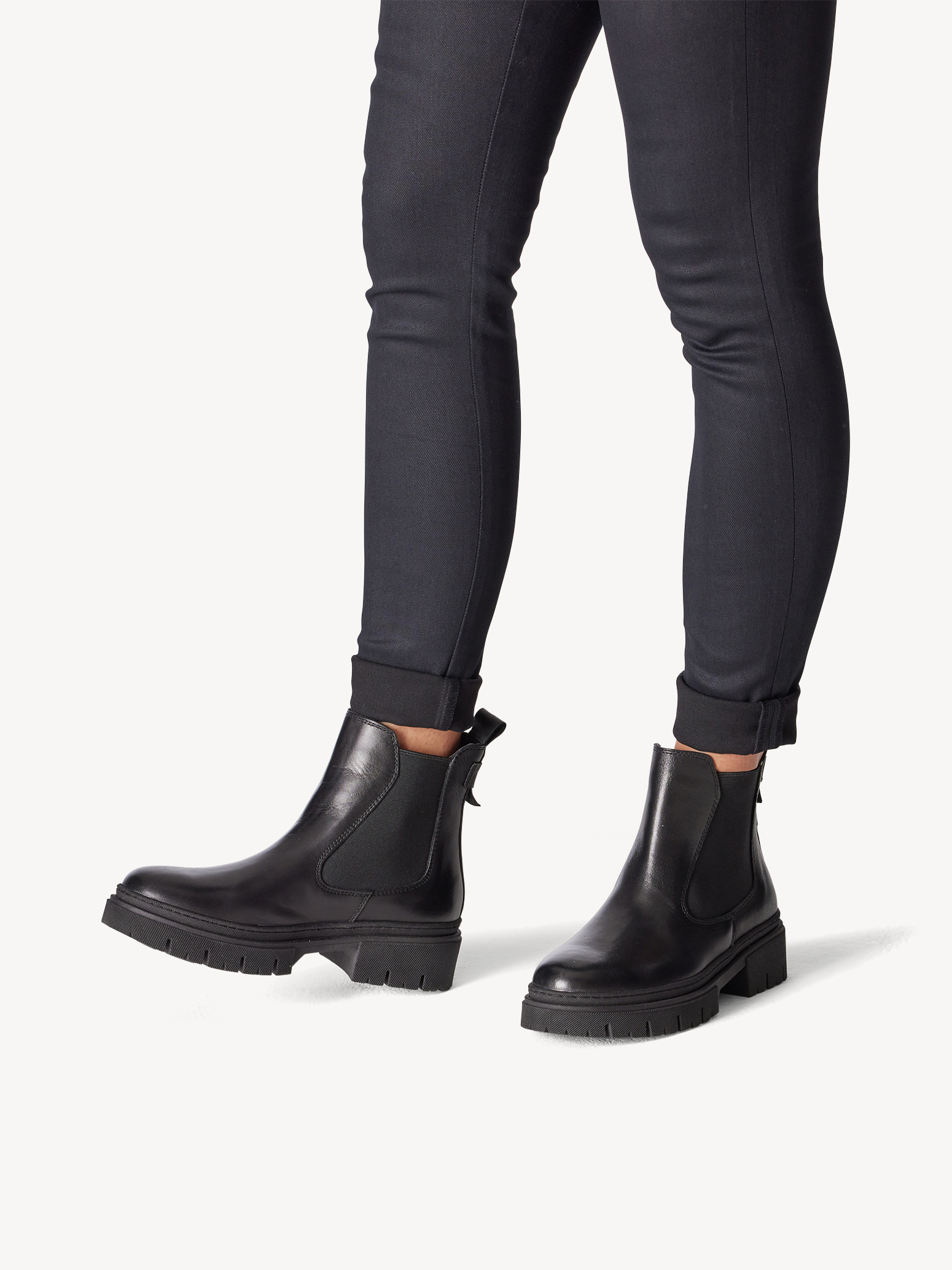 Leder Chelsea Boot - schwarz