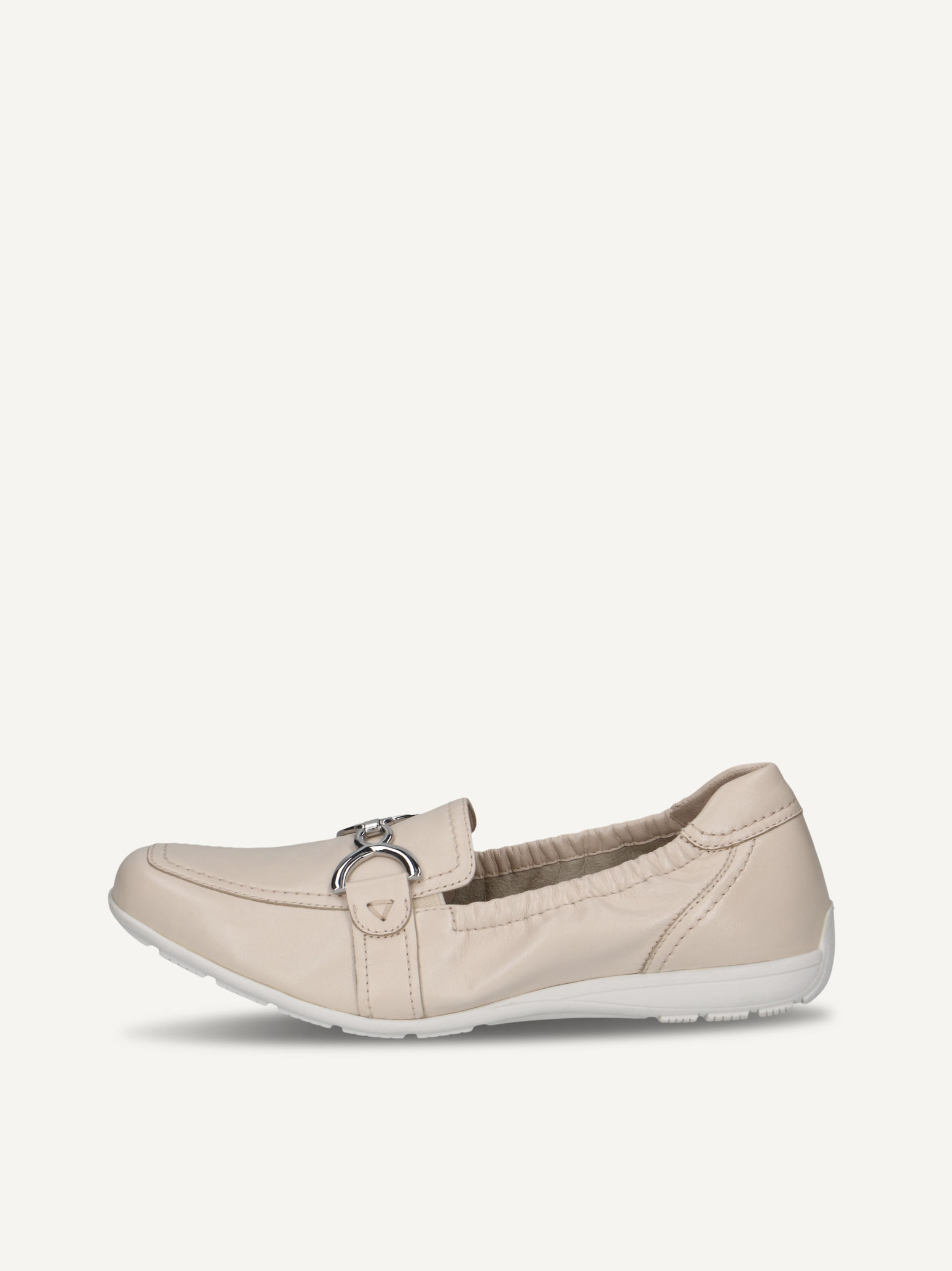 caprice moccasin beige made of leather without heel size 39