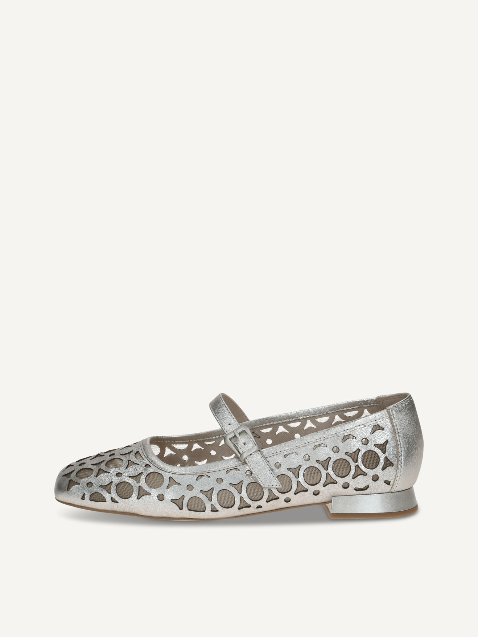 CAPRICE Ballerine mtallique en Cuir avec Talon trapzode P41 66 €