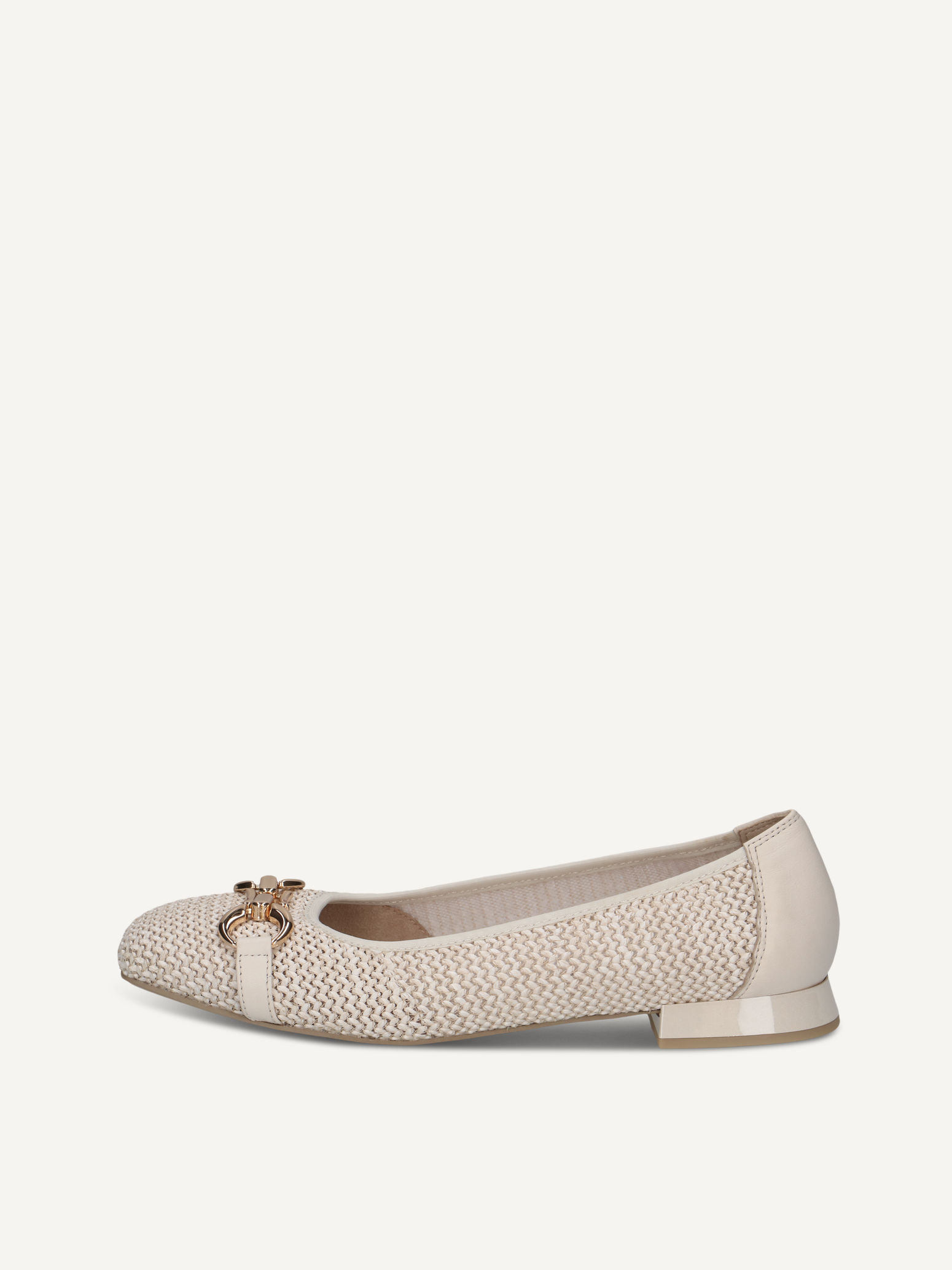 CAPRICE Ballerine blanc en Mlange de matriaux de cuir et textile avec Talon trapzode P39 56 €