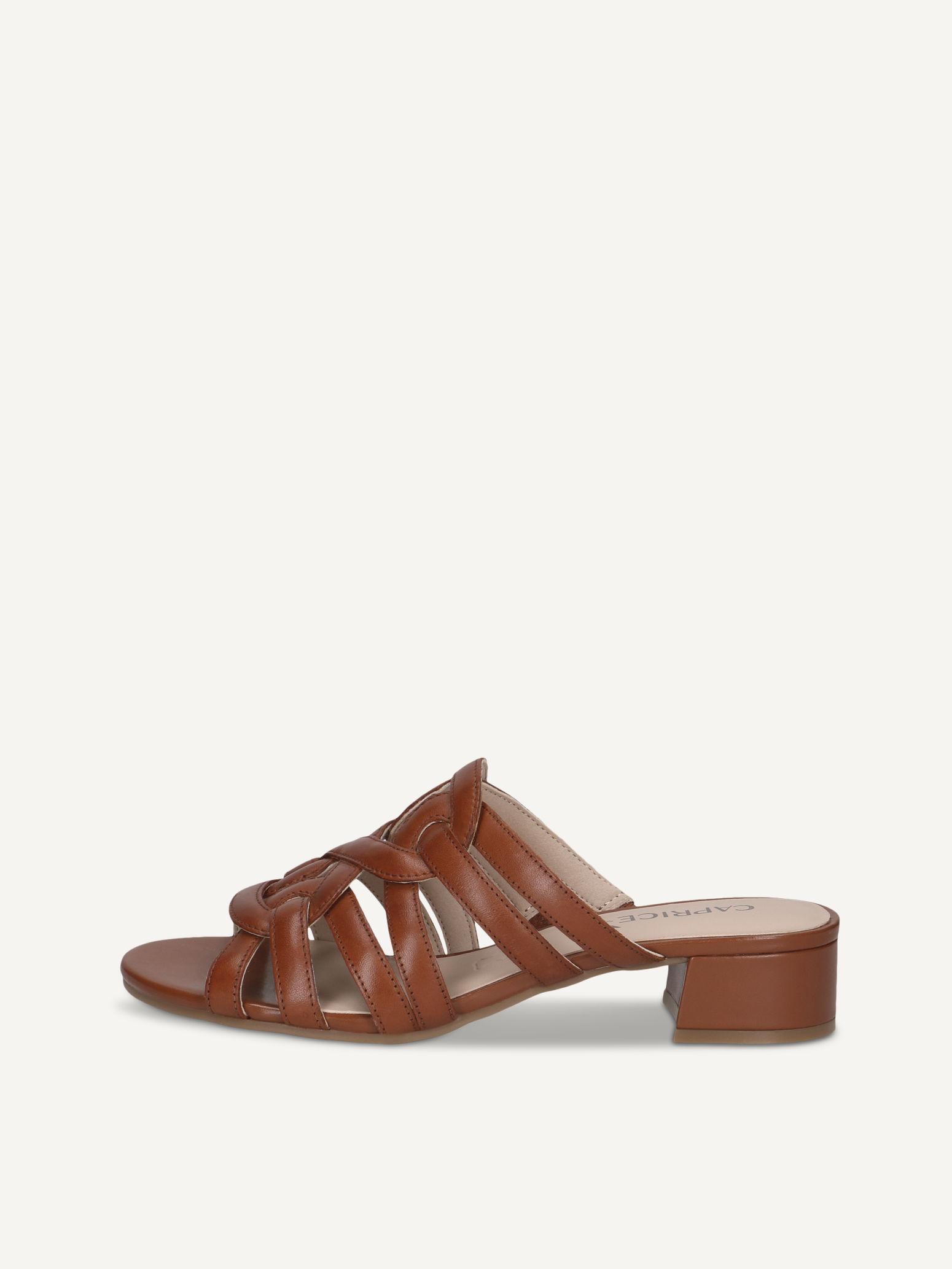 CAPRICE Mule marron en Cuir avec Talon bloc P385 62$