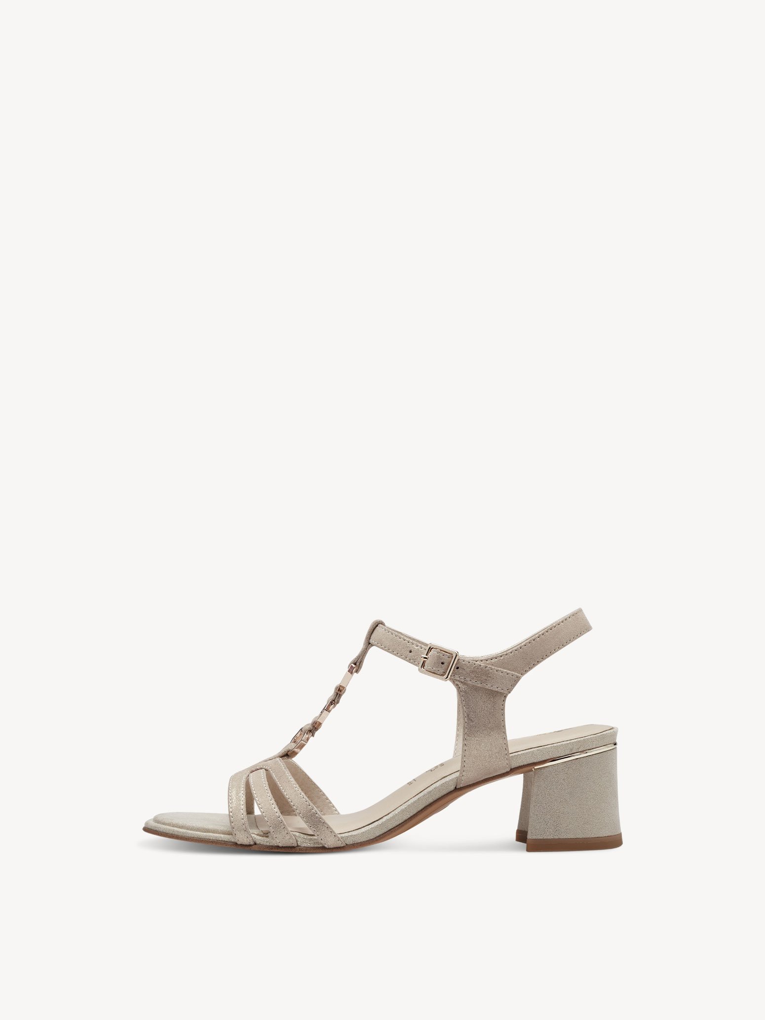 Leather Heeled sandal - beige
