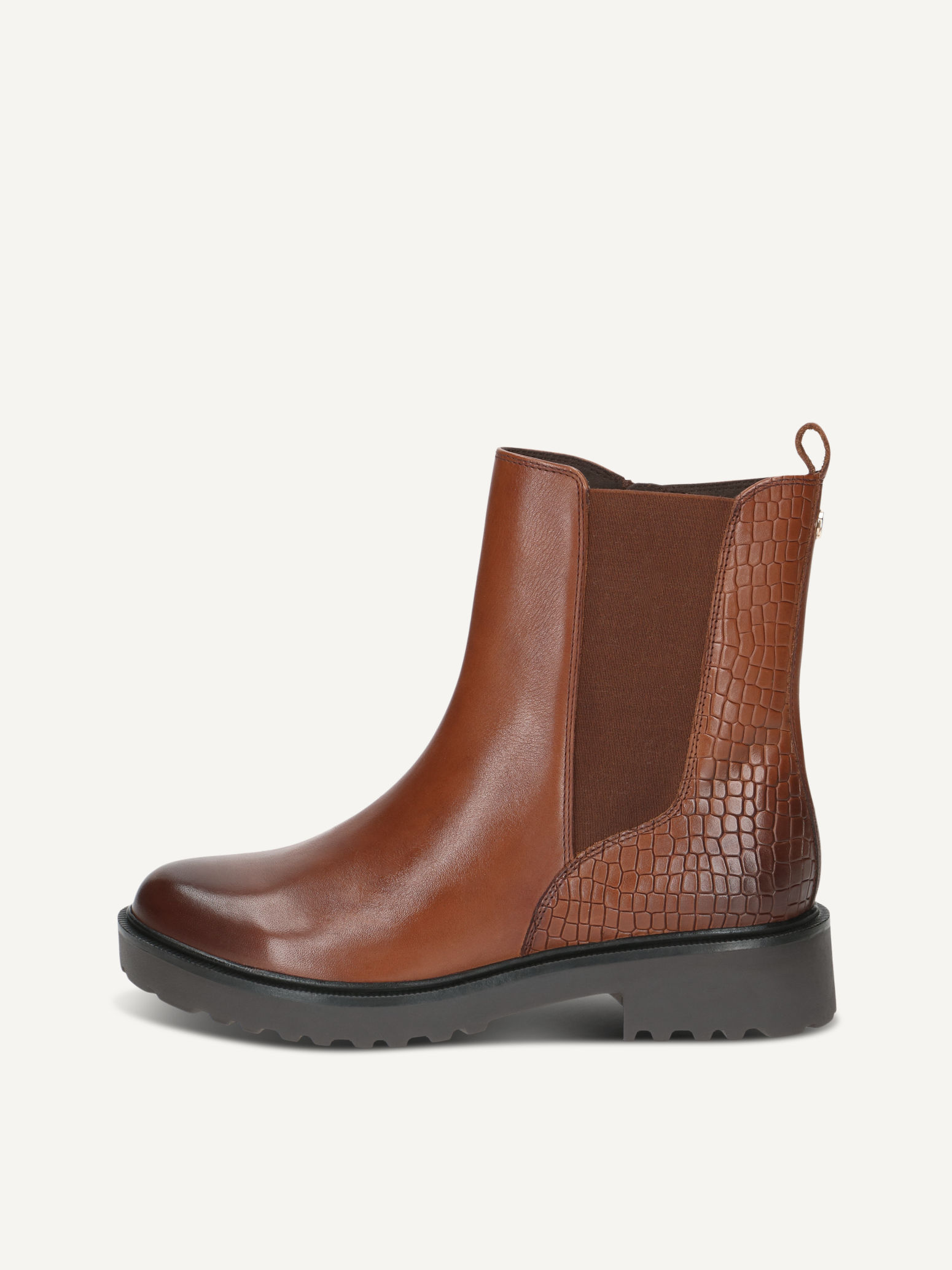 caprice chelsea boot brown made of leather and synthetic without heel size 36