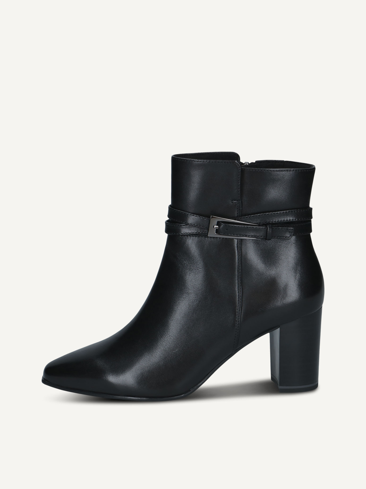 caprice bootie black made of leather with block heel size 39