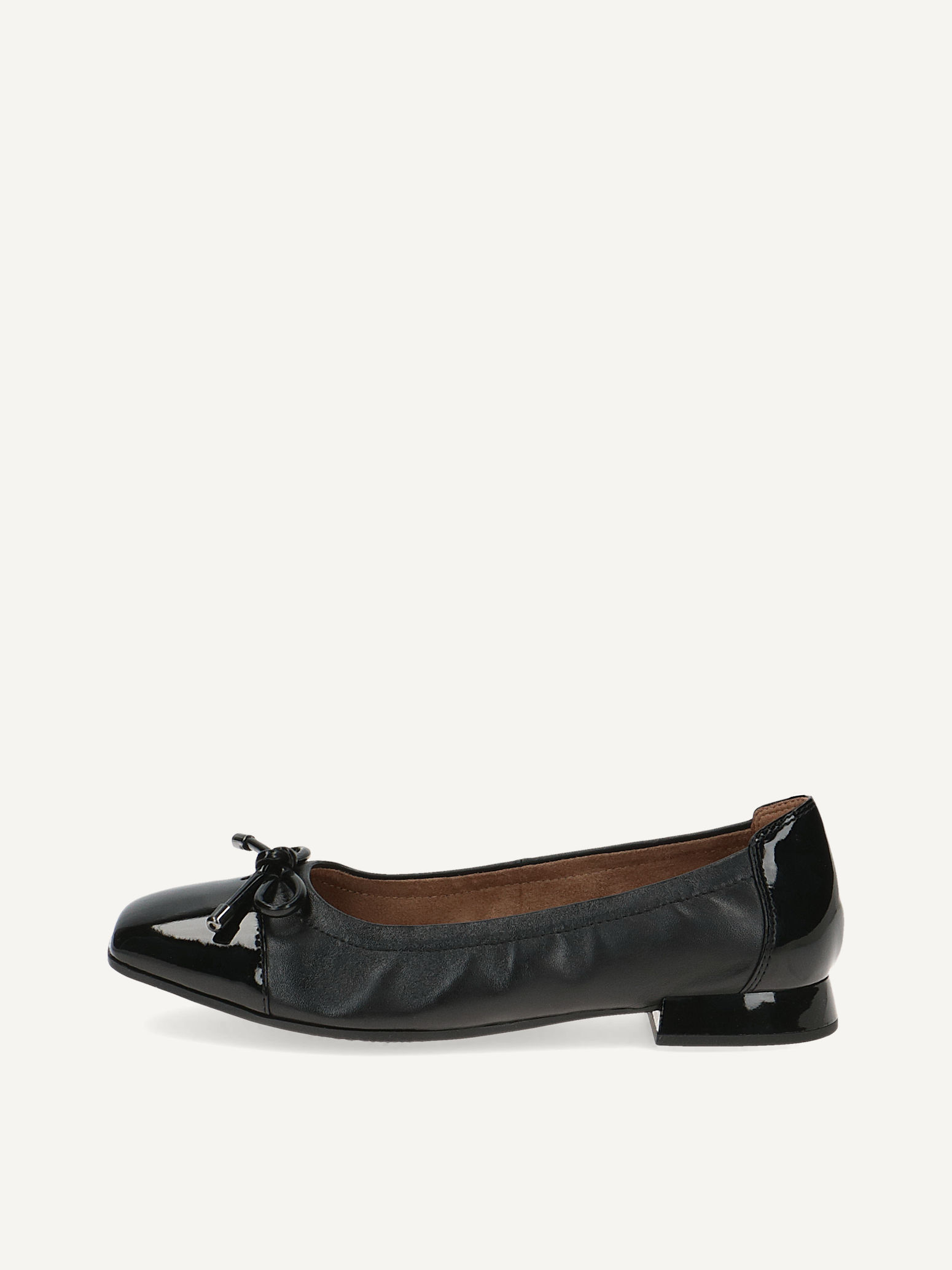 CAPRICE Ballerine noir en Mlange de matriaux de cuir et synthtique avec Talon trapzode P39 80 €