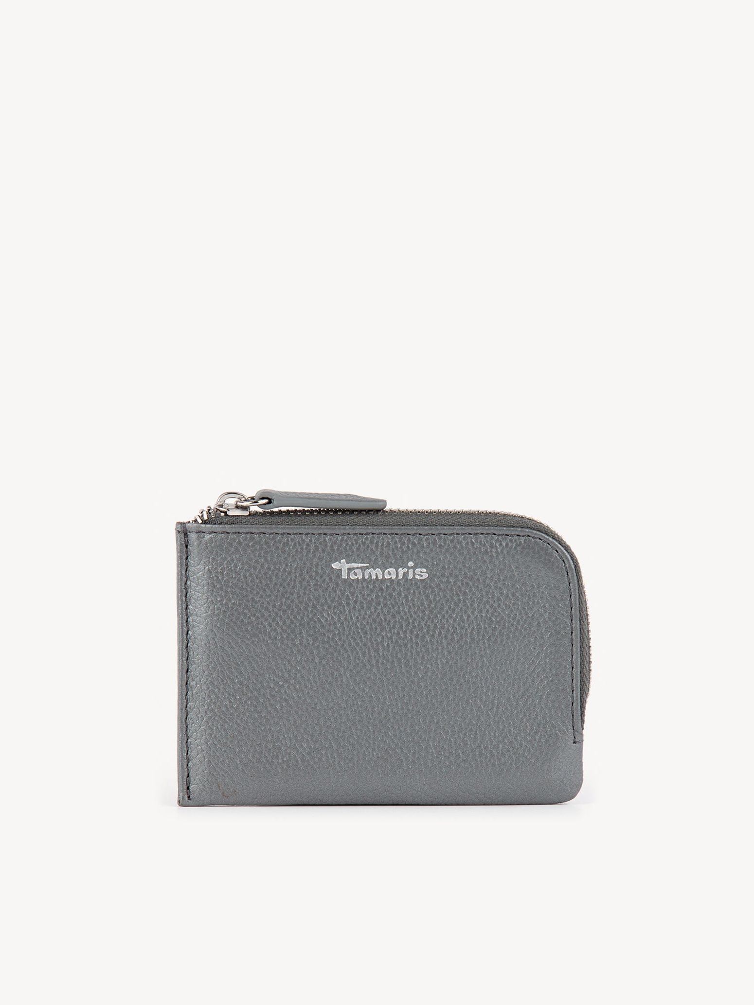 Leather Kreditkartenetui - silver