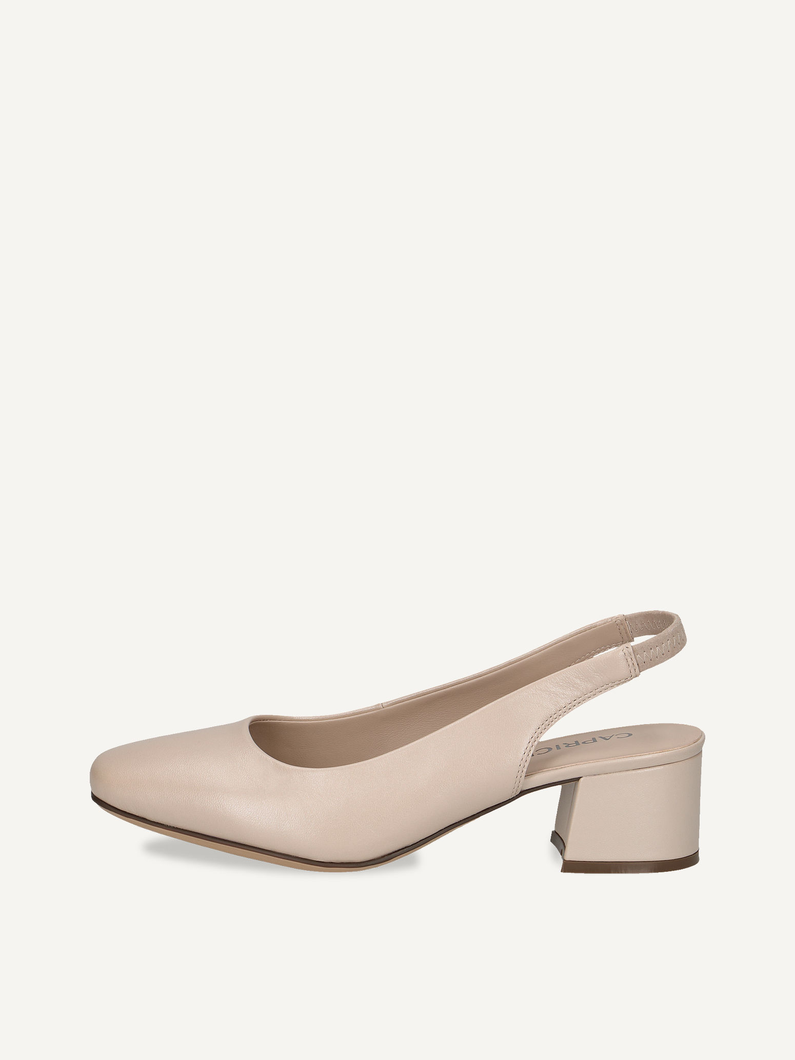 CAPRICE escarpin beige en Cuir avec Talon trapzode P42 56€