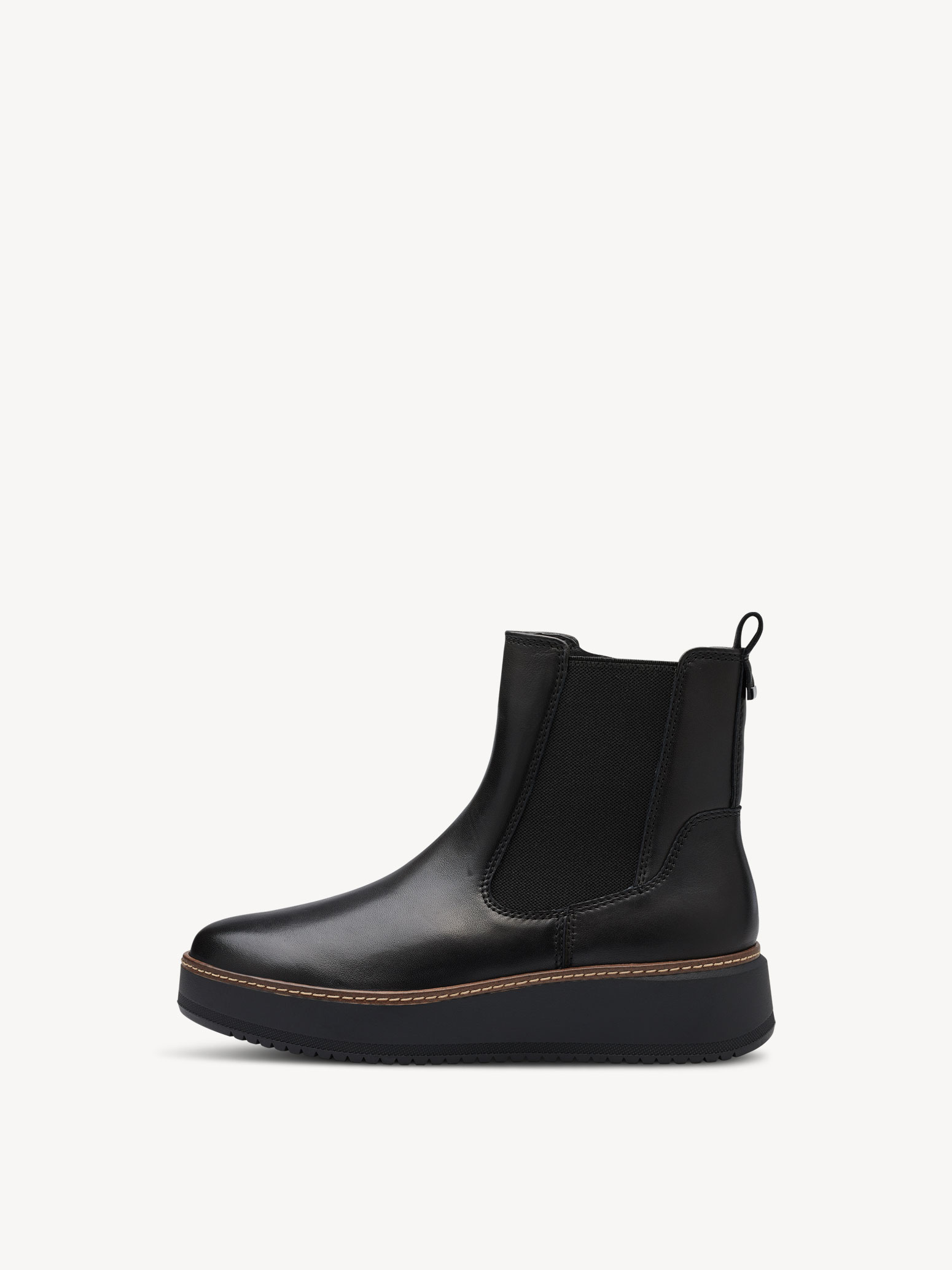 Leder Chelsea Boot - schwarz