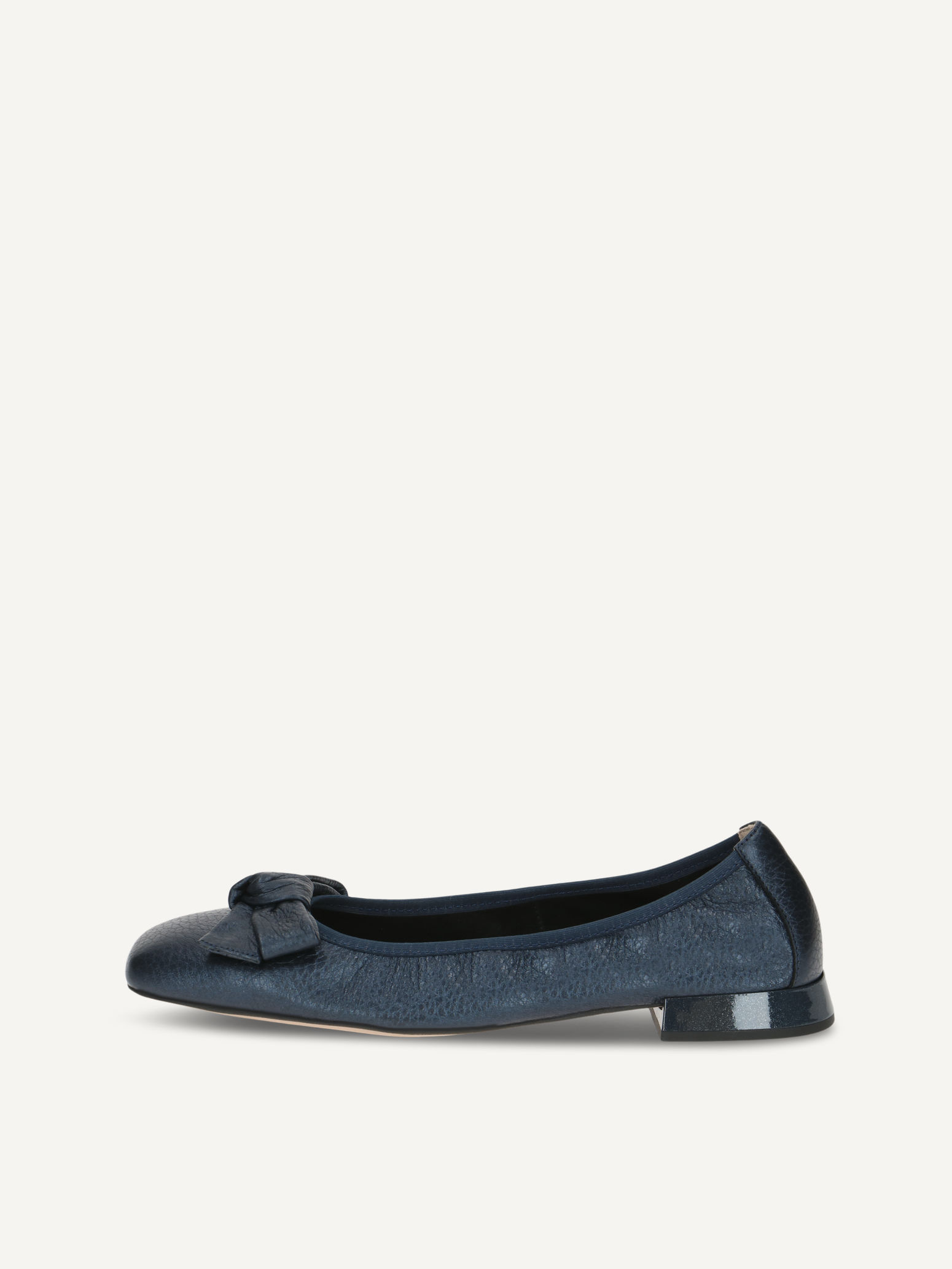 CAPRICE Ballerine bleu en Cuir avec Talon trapzode P41 79$