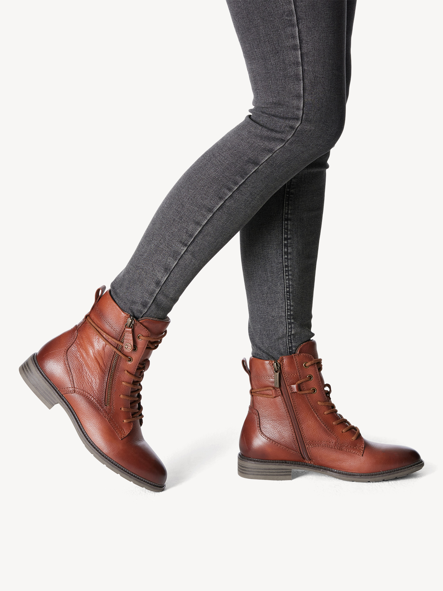 Bottines a lacets marron femme hot sale