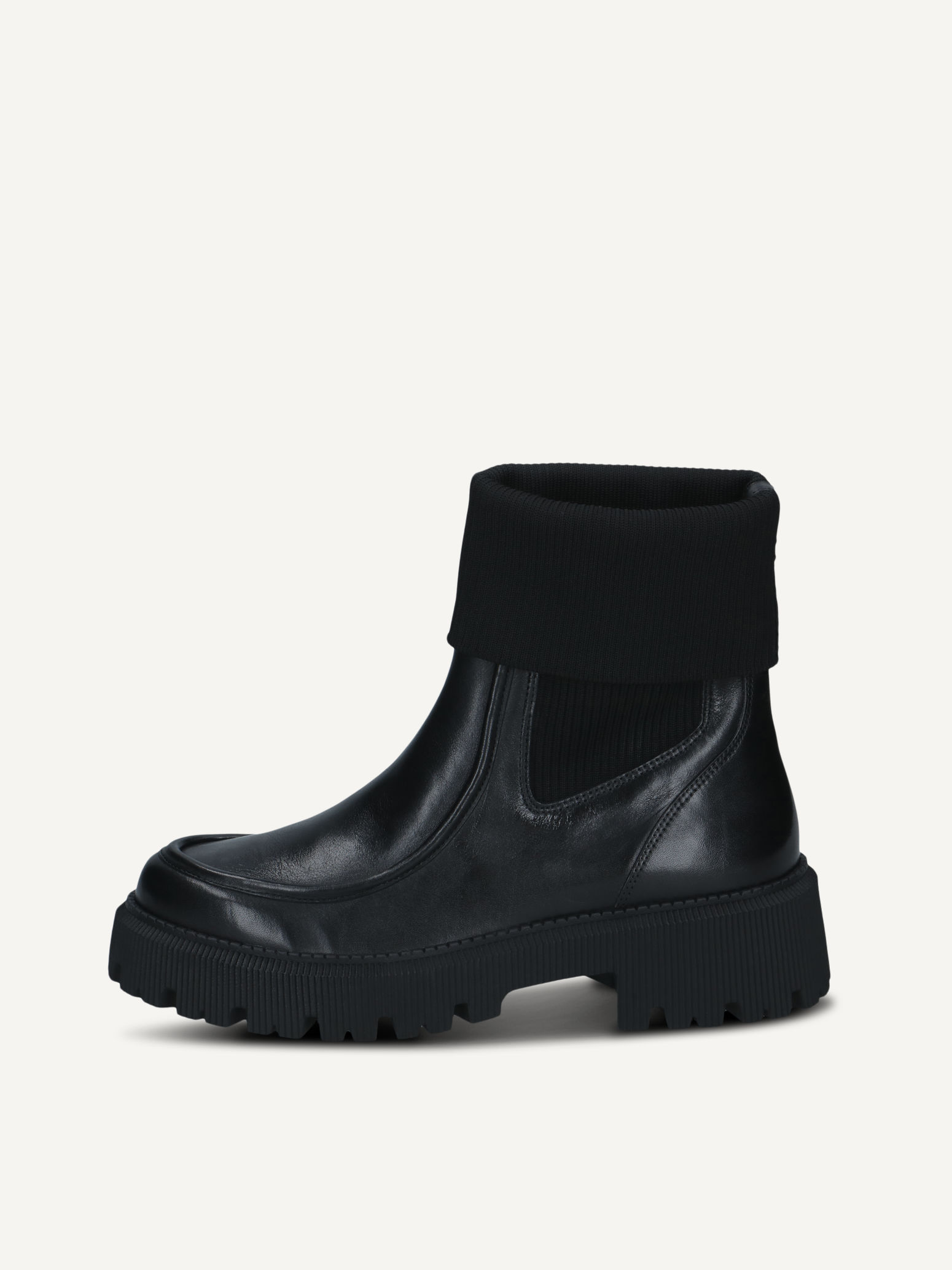 caprice bootie black made of leather and synthetic without heel size 37