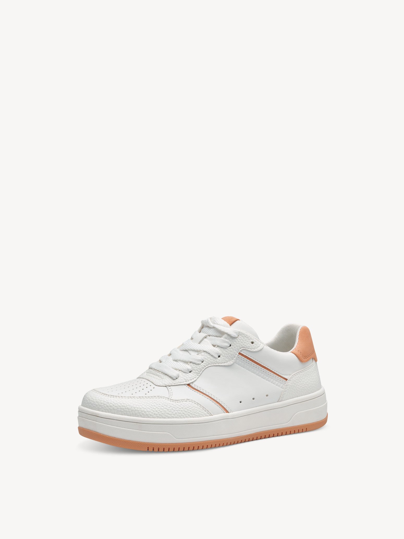 Orange and white sales sneakers