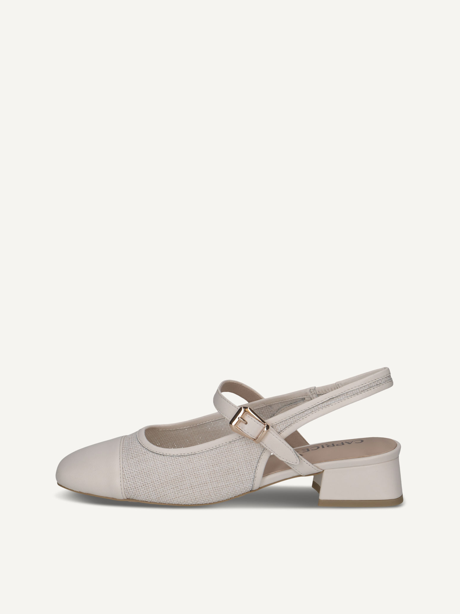caprice sling pumps yellow made of leather and synthetic with trapeze heel size 405