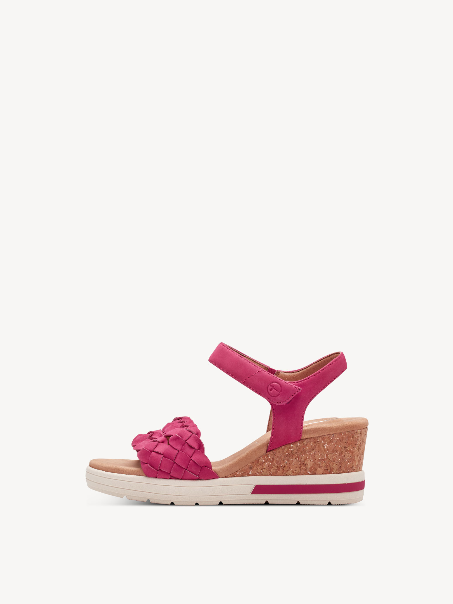 Kožené sandálky - křiklavě růžová