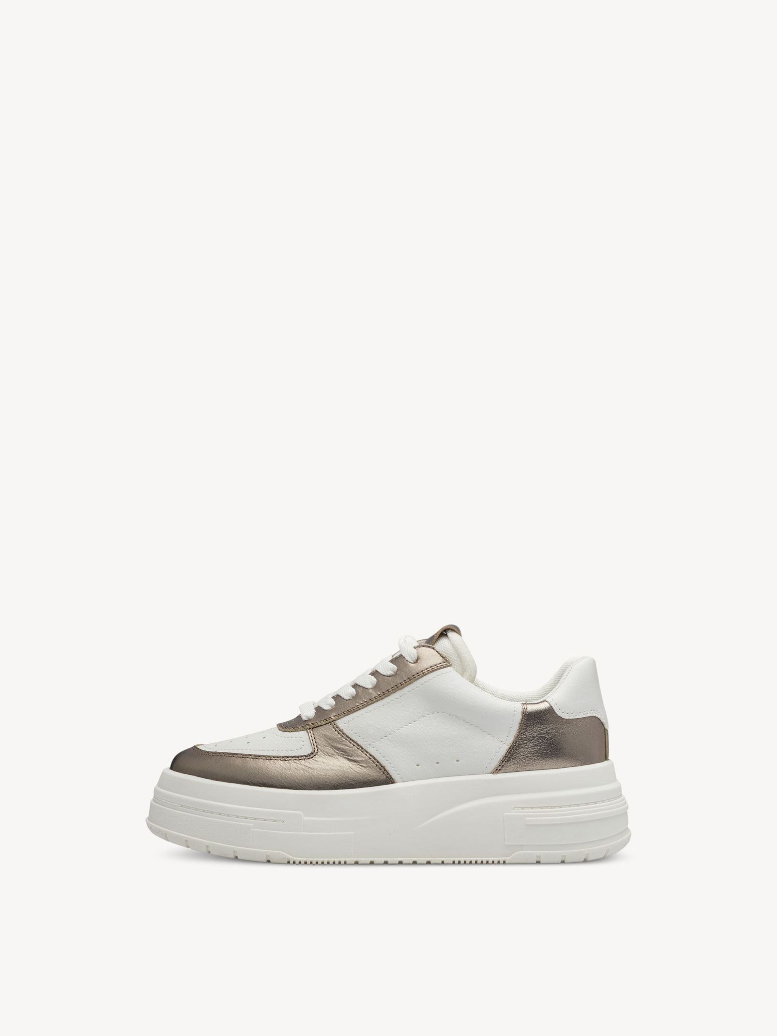 Leather Sneaker - white, WHITE/PEWTER, hi-res