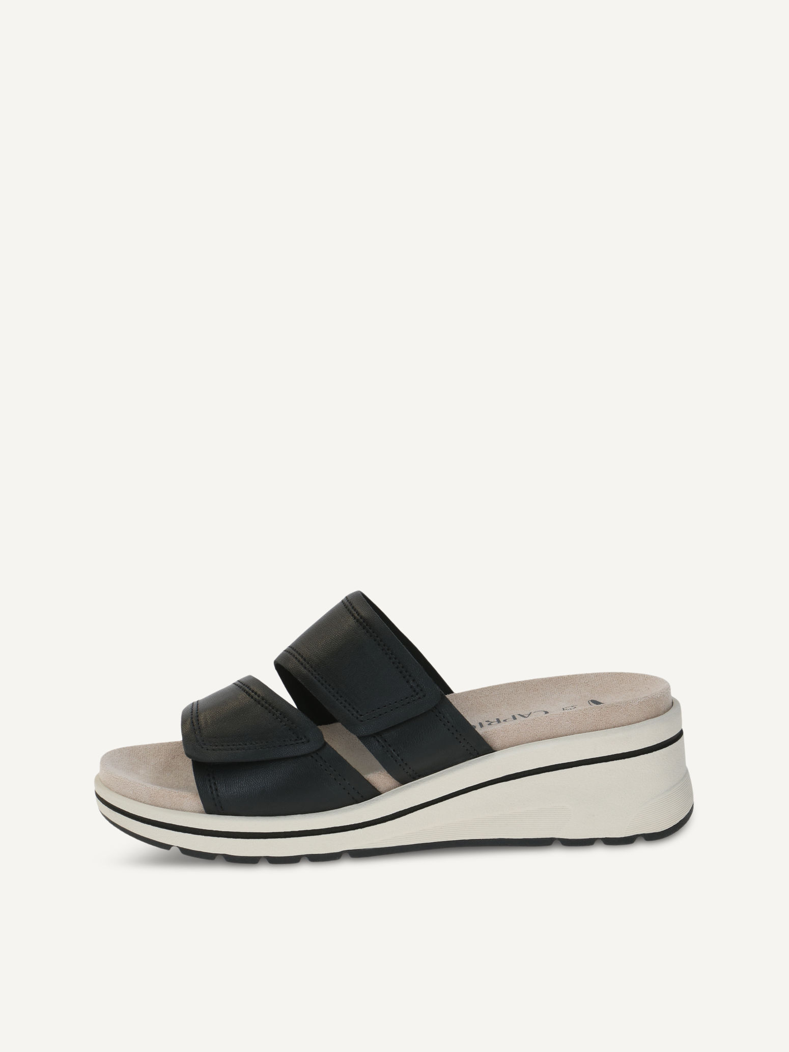 CAPRICE Mule noir en Cuir avec Talon compens P42 59 €