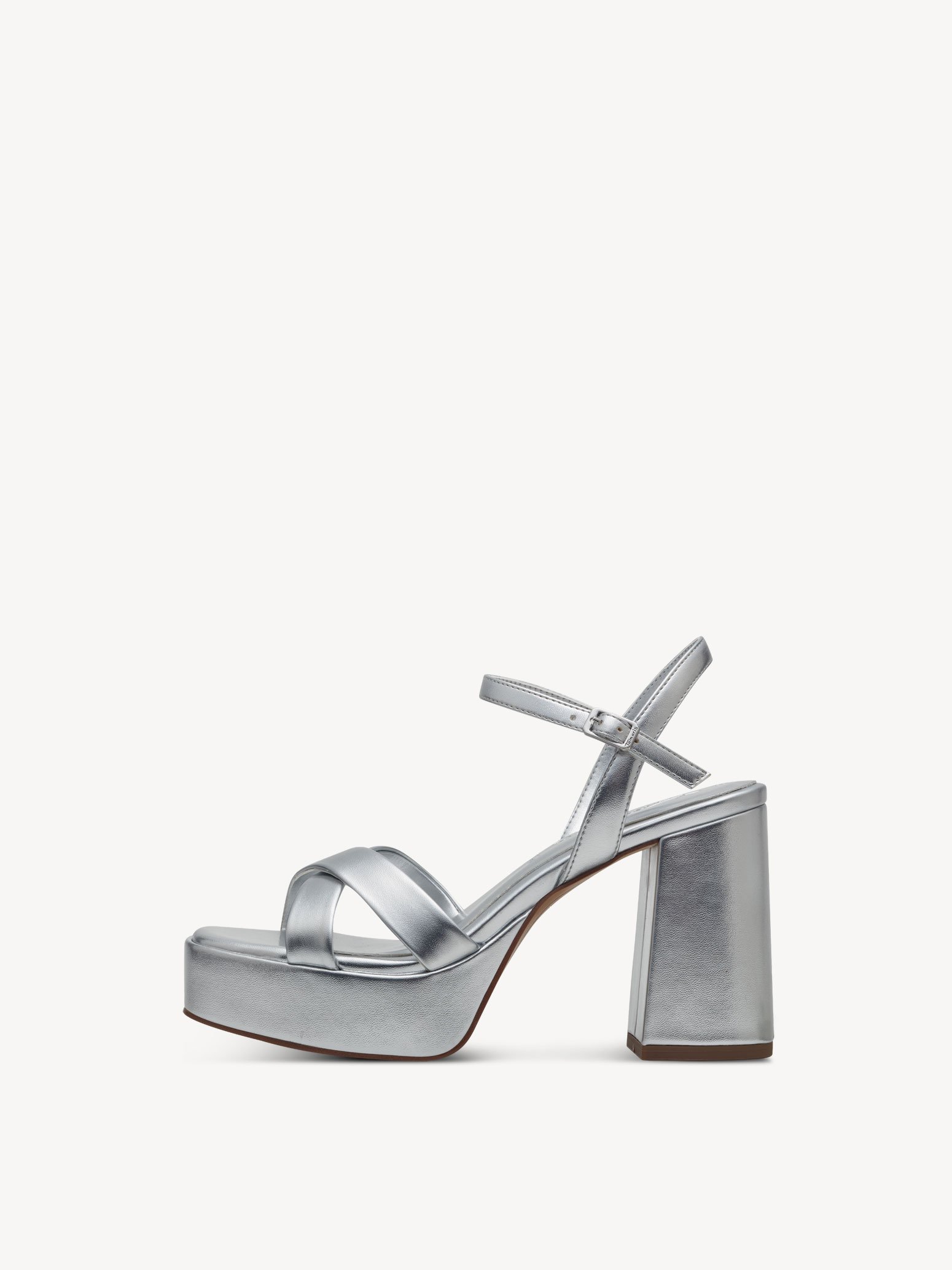 Heeled sandal - silver