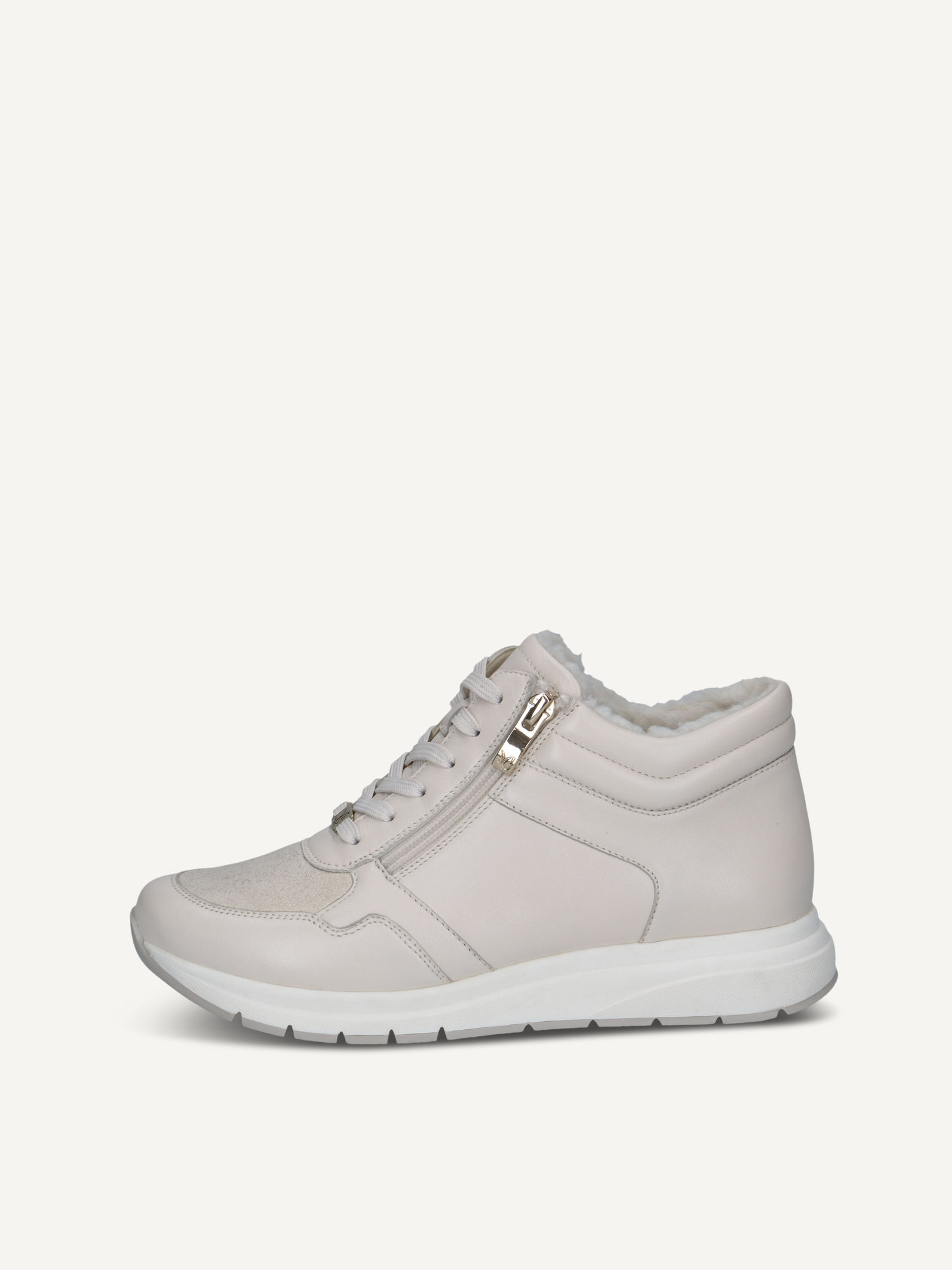 caprice bootie white made of leather and synthetic without heel size 42