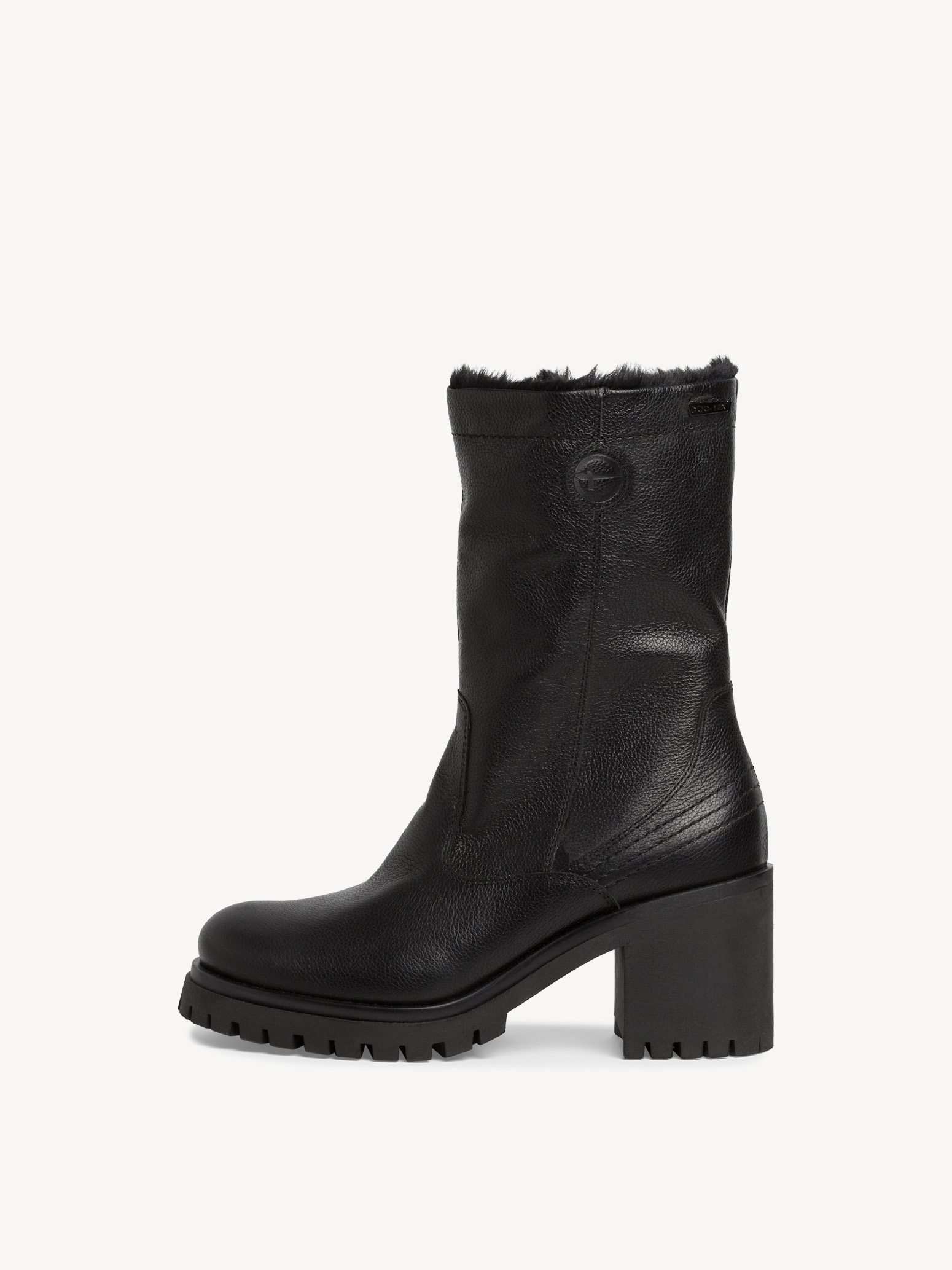 Leather Bootie - black warm lining