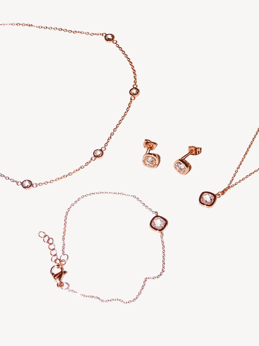 Schmuck Set Glittering Stone ros&eacute;gold, , hi-res