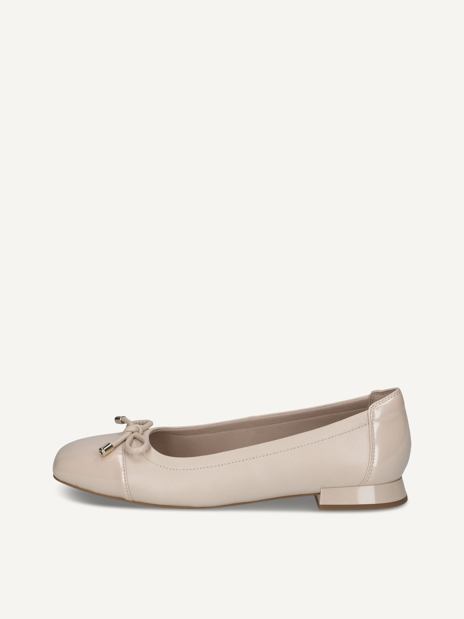 CAPRICE Ballerine beige en Cuir avec Talon trapzode P40 52$