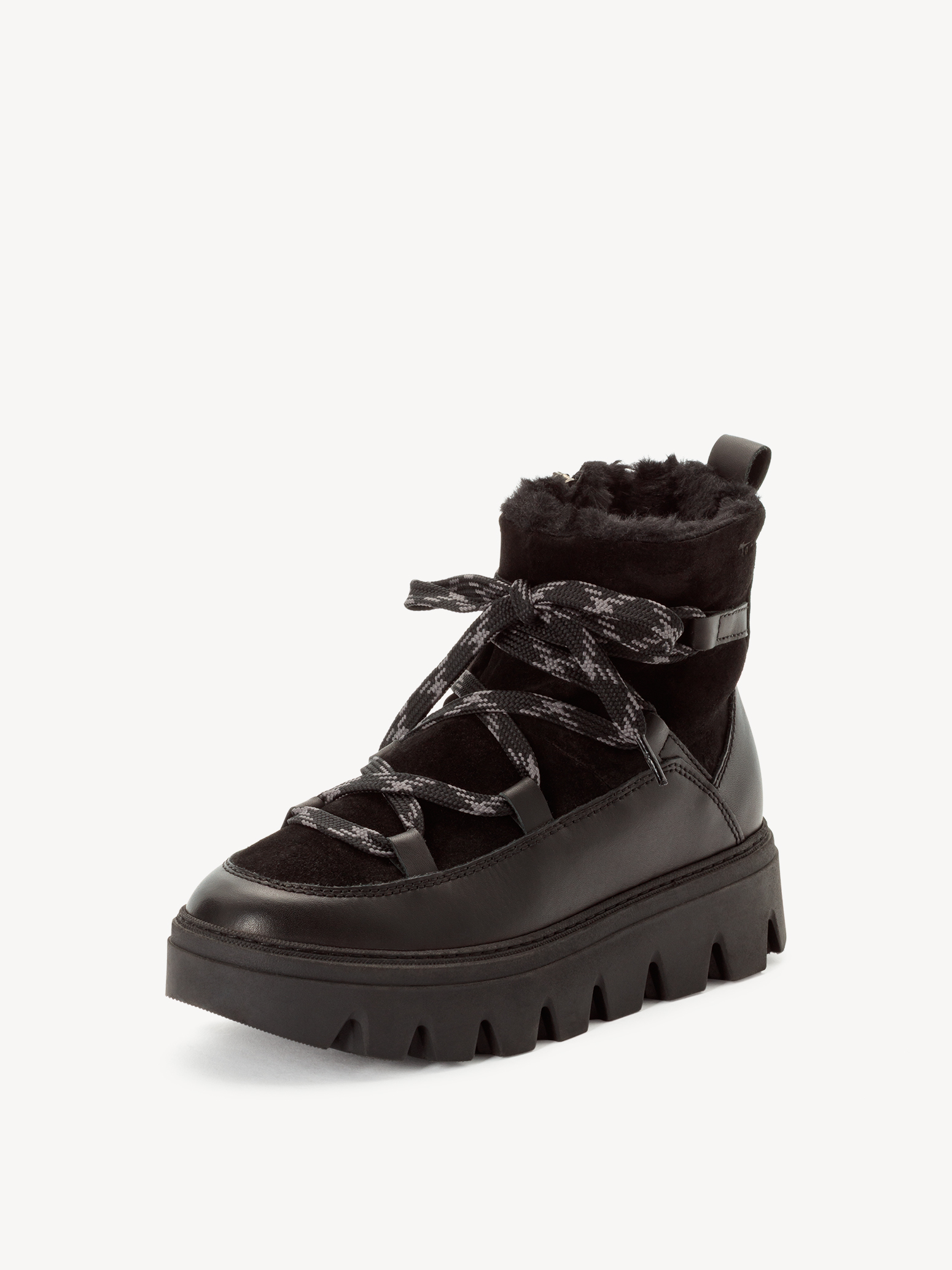 Lederstiefelette - schwarz Warmfutter