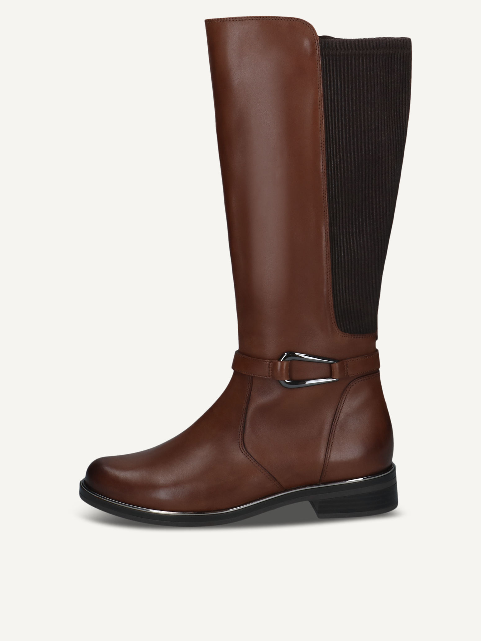 caprice boots brown made of leather and synthetic without heel size 40