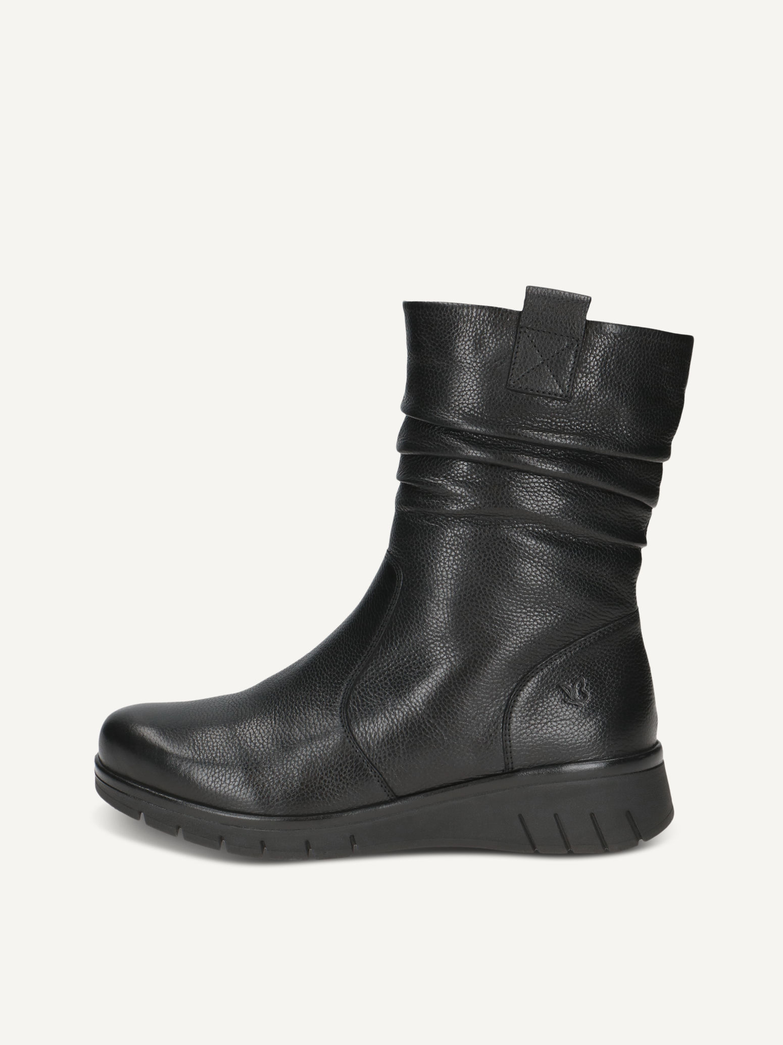 caprice bootie black made of leather without heel size 39