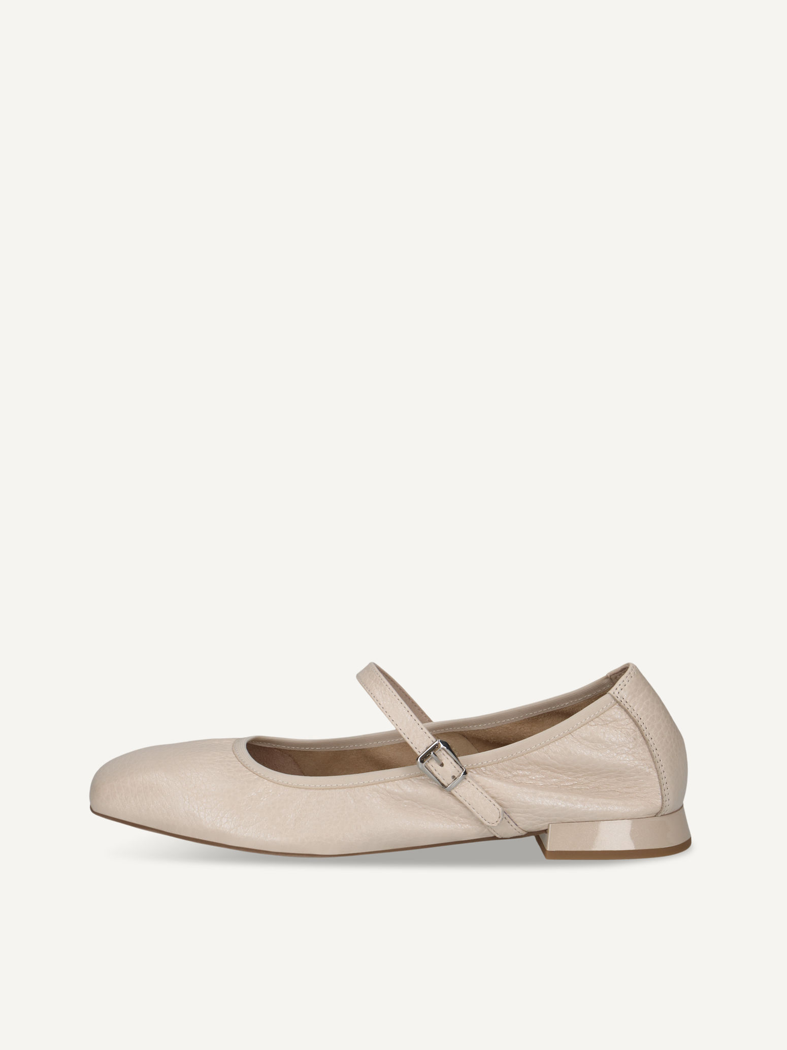 CAPRICE Ballerine beige en Cuir avec Talon trapzode P39 100$